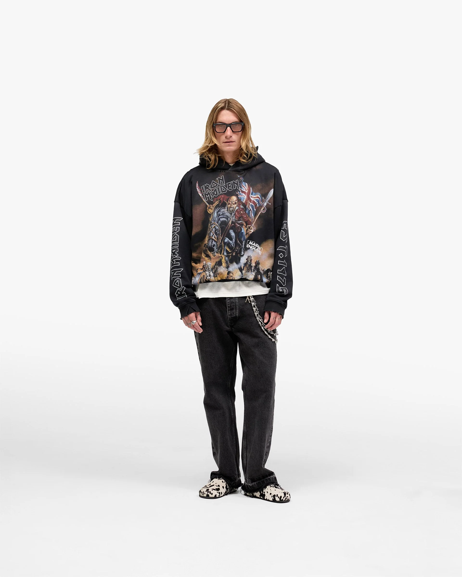 Represent X Iron Maiden Steed Hoodie - Stained Black - Image 6