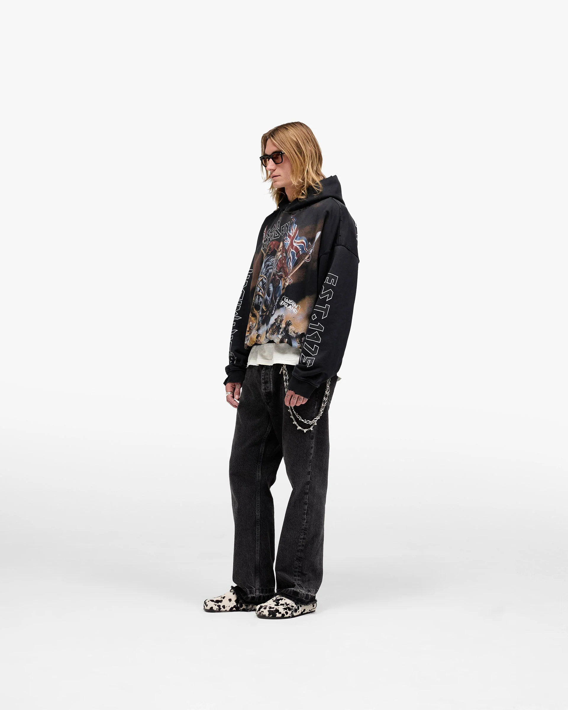 Represent X Iron Maiden Steed Hoodie - Stained Black - Image 7