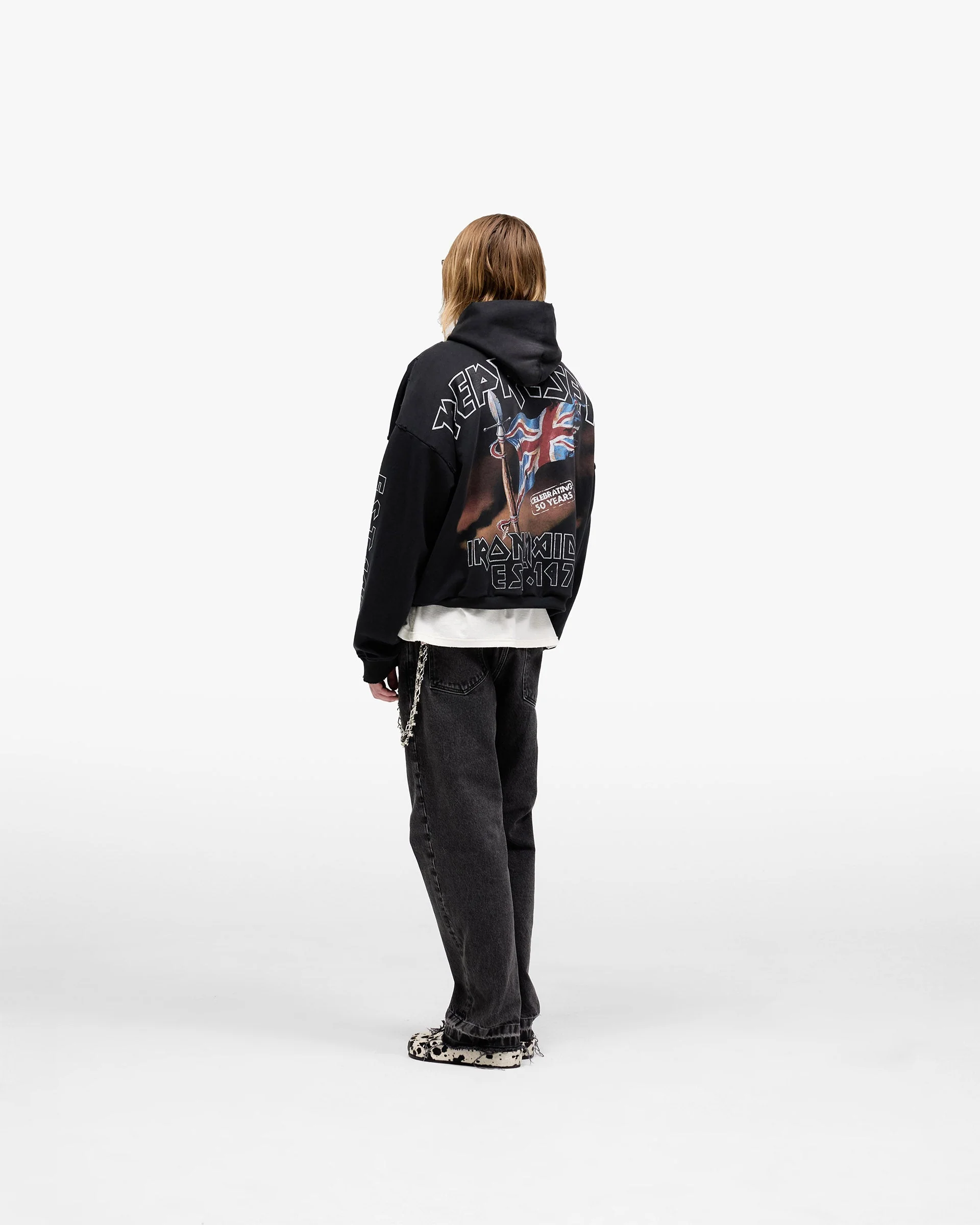 Represent X Iron Maiden Steed Hoodie - Stained Black - Image 8