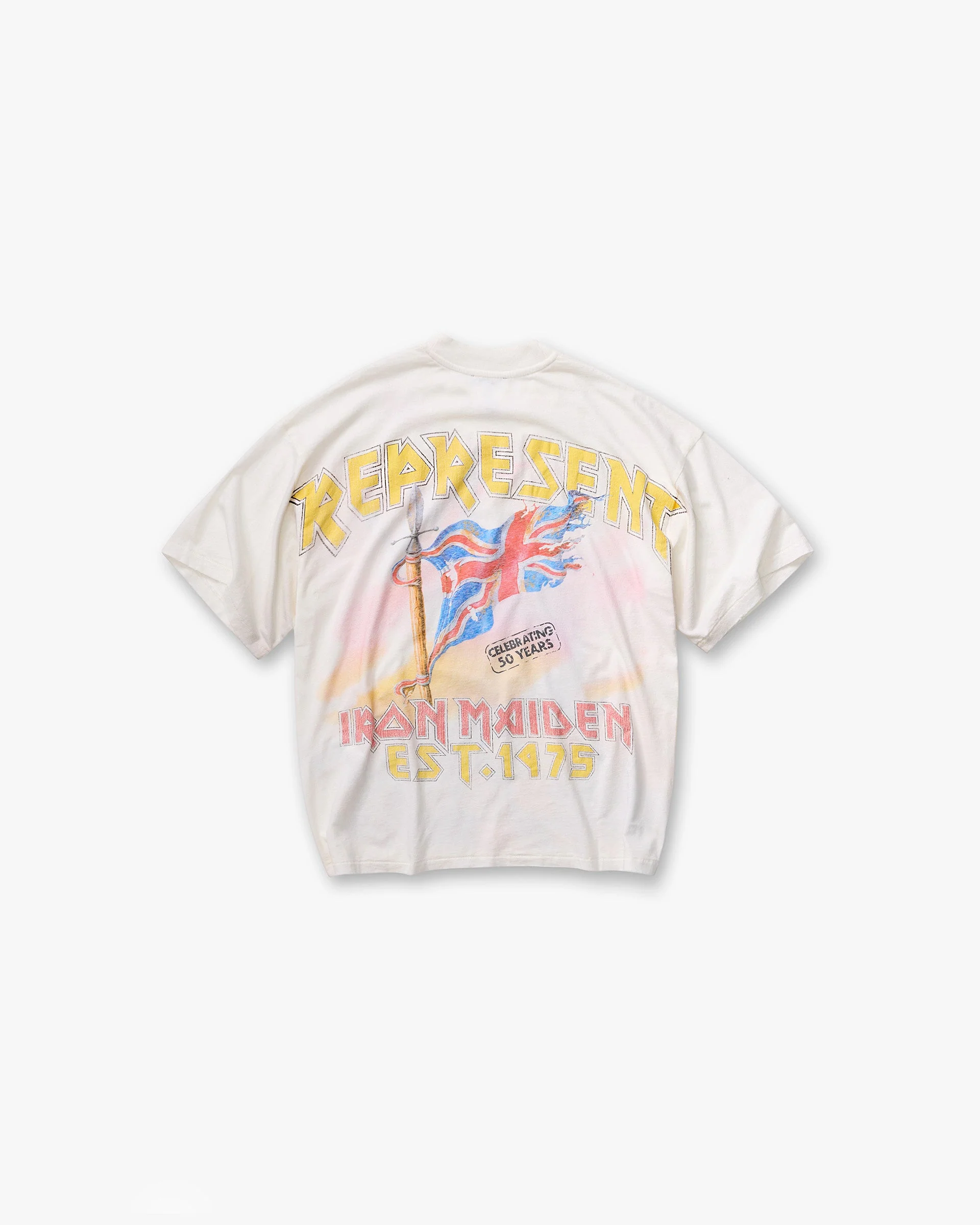 Represent X Iron Maiden Steed T-Shirt - Flat White - Image 2