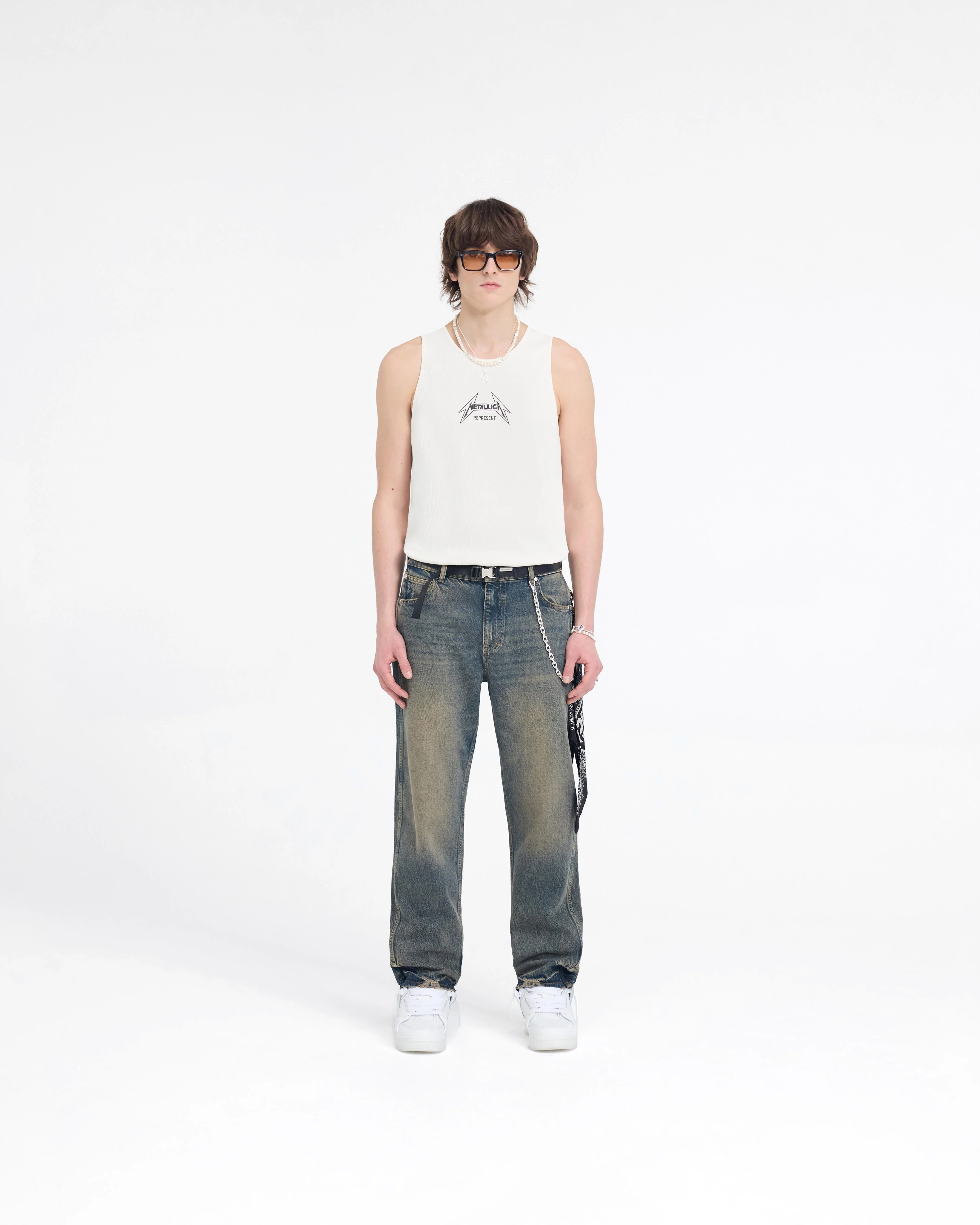 Represent X Metallica Local Crew Vest - Flat White - Image 5
