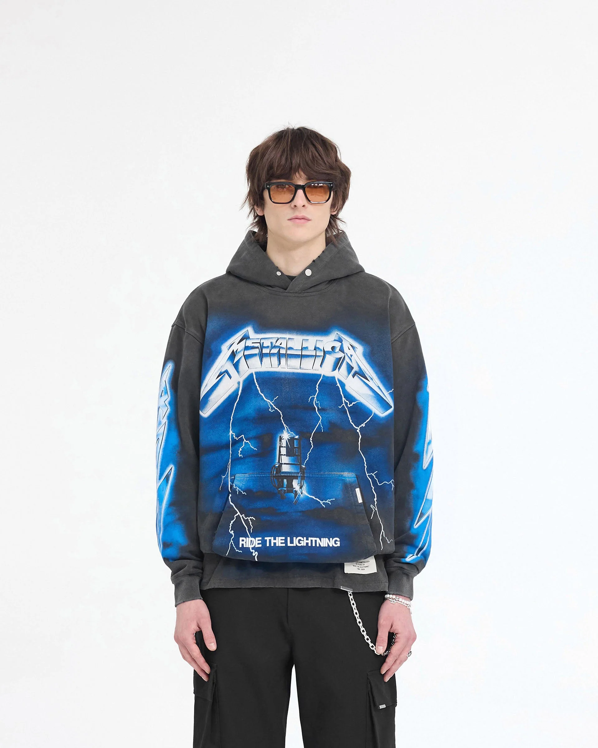Represent X Metallica Ride The Lightning Hoodie - Vintage Grey - Image 3