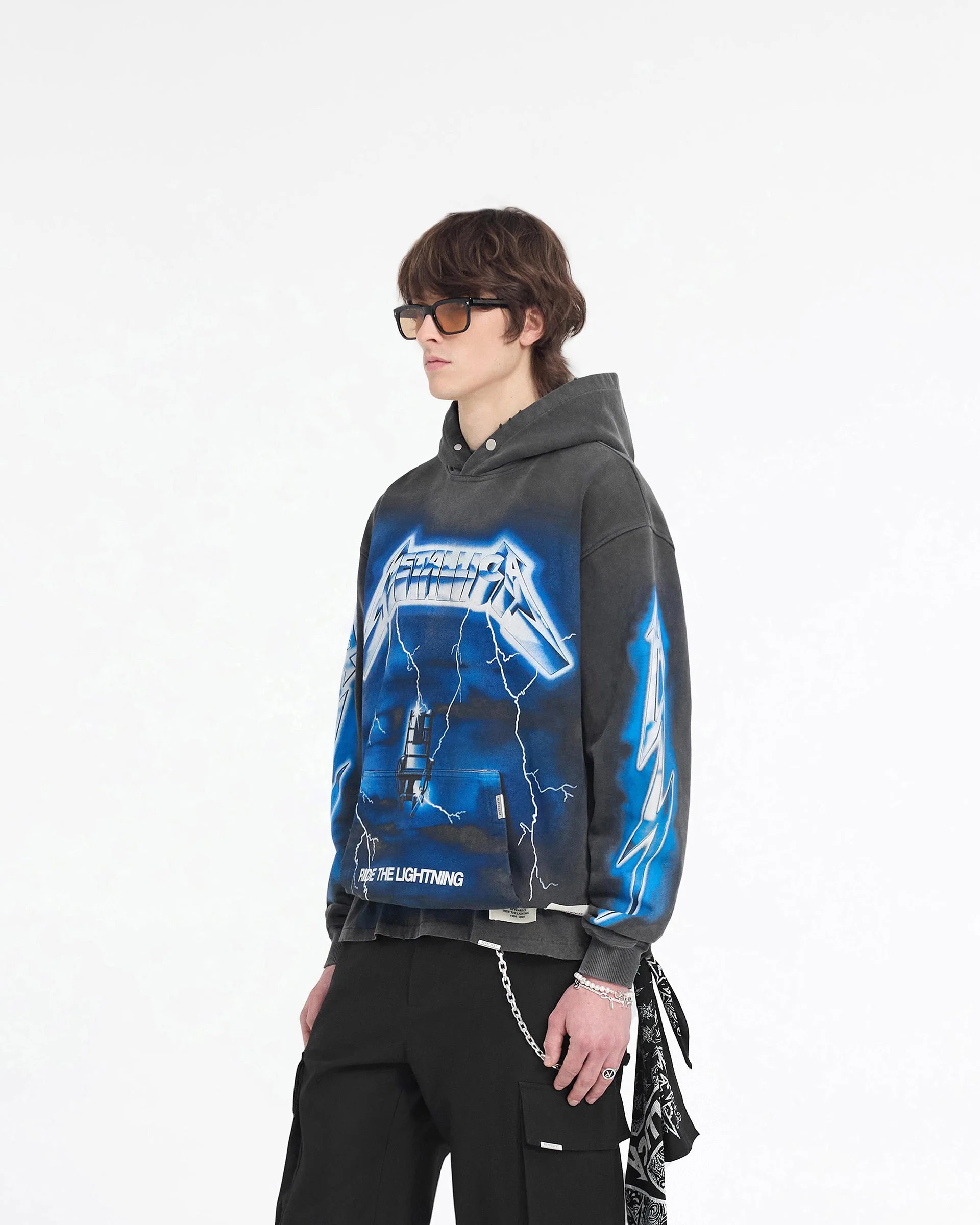 Represent X Metallica Ride The Lightning Hoodie - Vintage Grey - Image 4