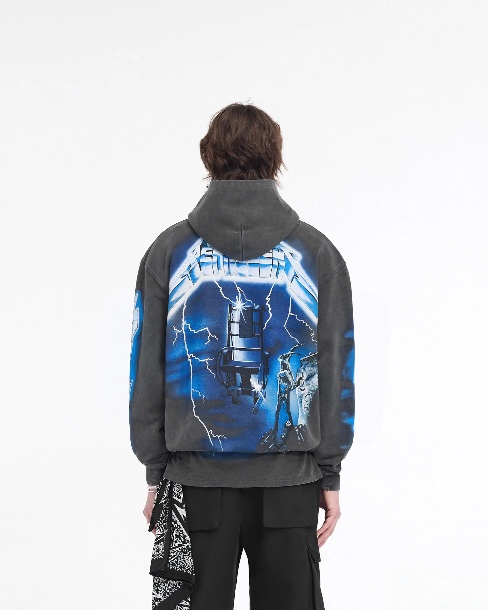 Represent X Metallica Ride The Lightning Hoodie - Vintage Grey - Image 5
