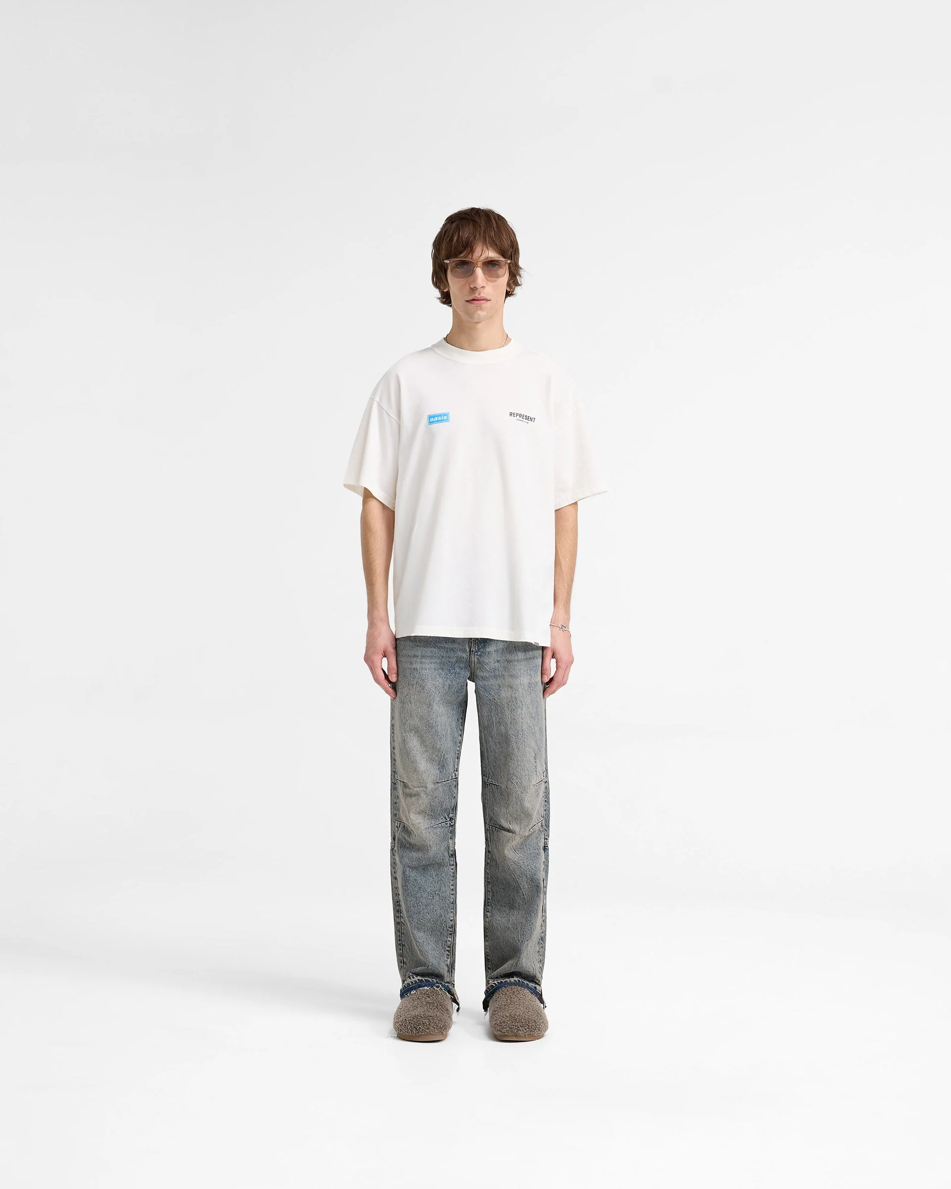 Represent X Oasis Owners Club T-Shirt - Flat White - Image 5