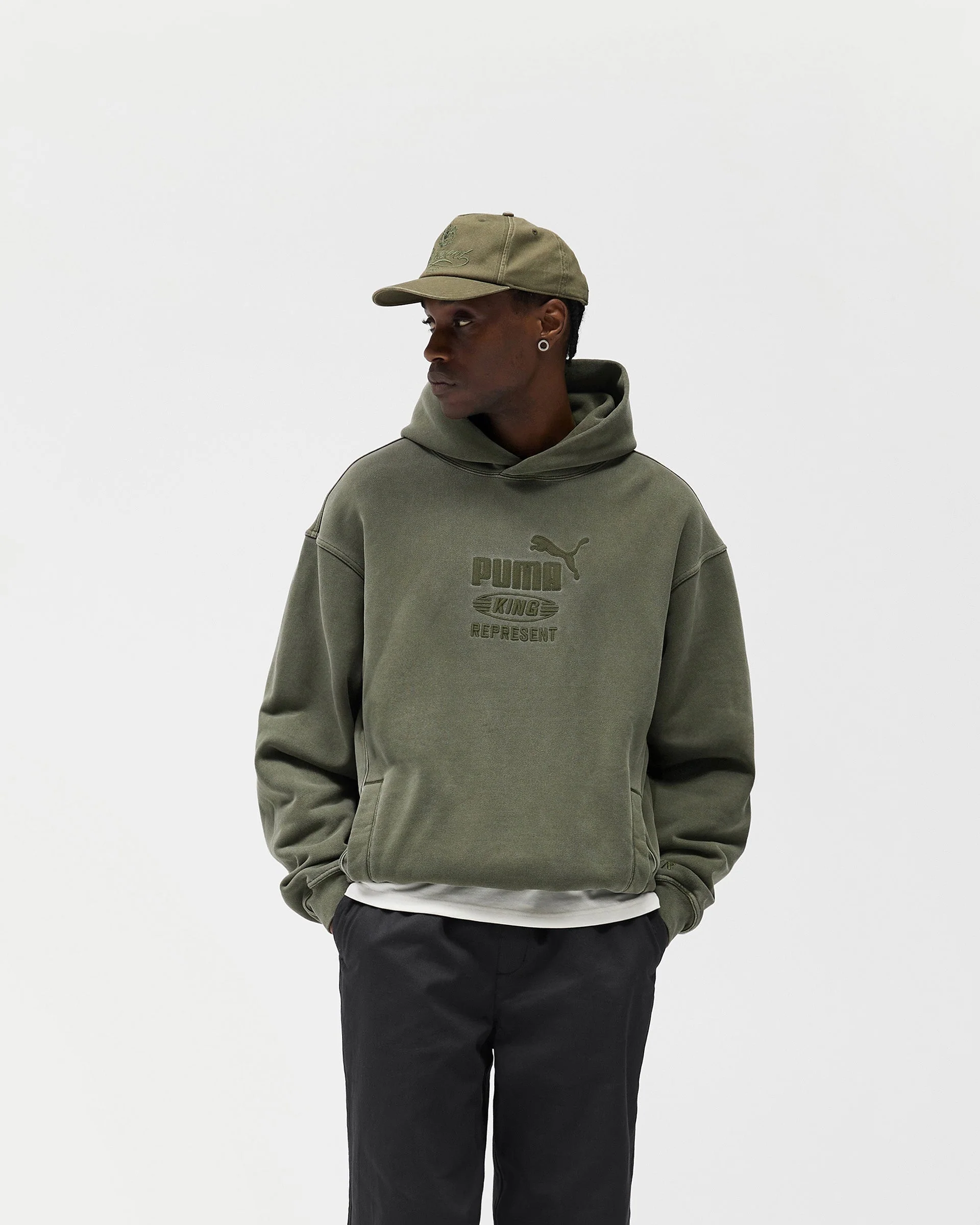Represent X Puma Graphic Hoodie - Night Pine - Image 3
