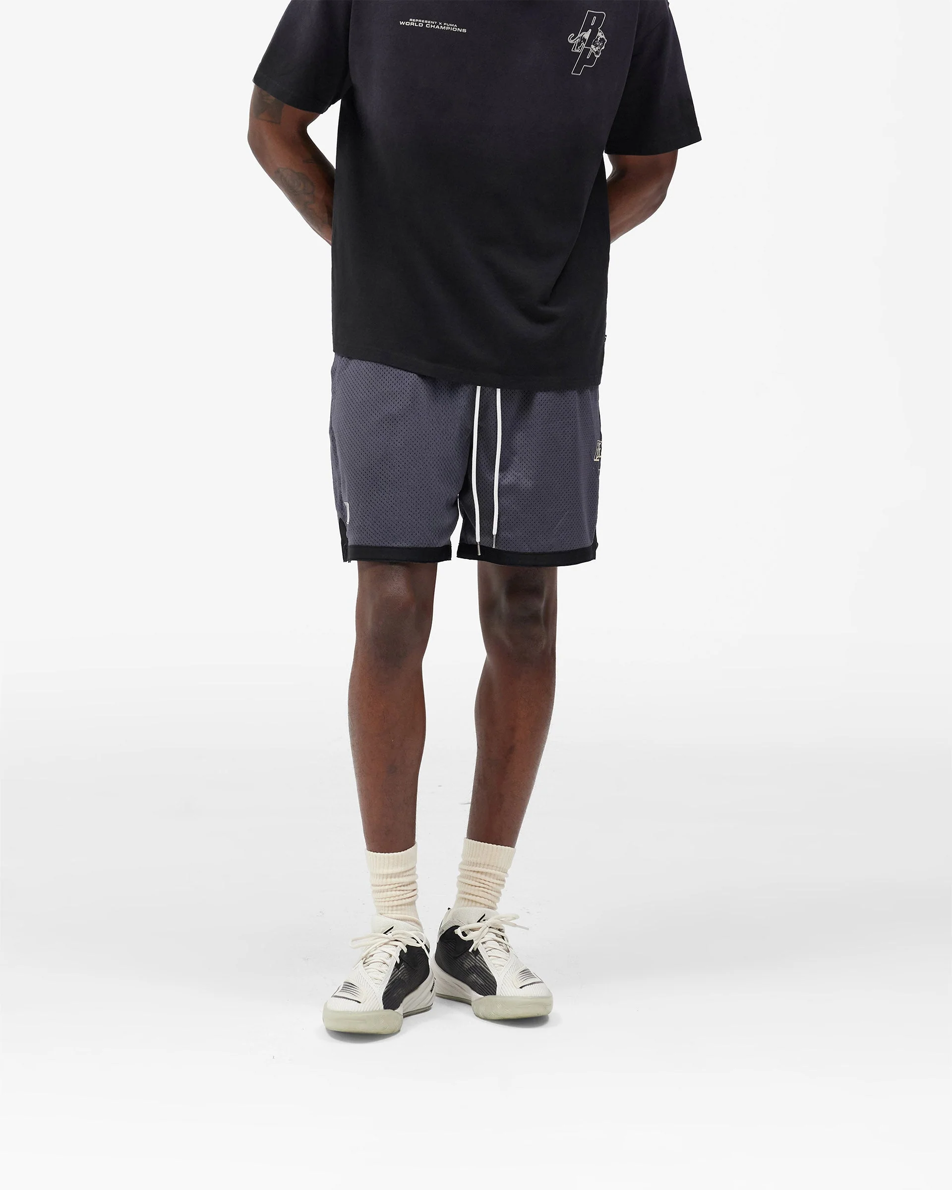 Represent X Puma Shorts - Galactic Grey - Image 3