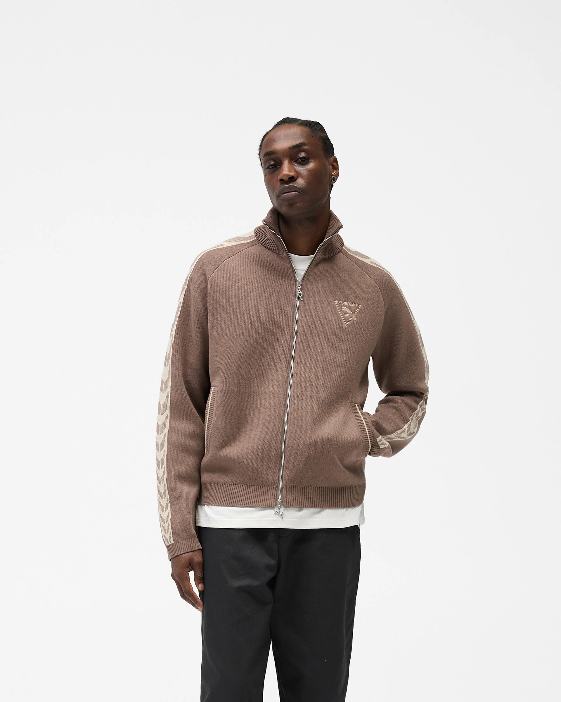 Represent X Puma T7 Knit Jacket - Pine Bark - Image 3