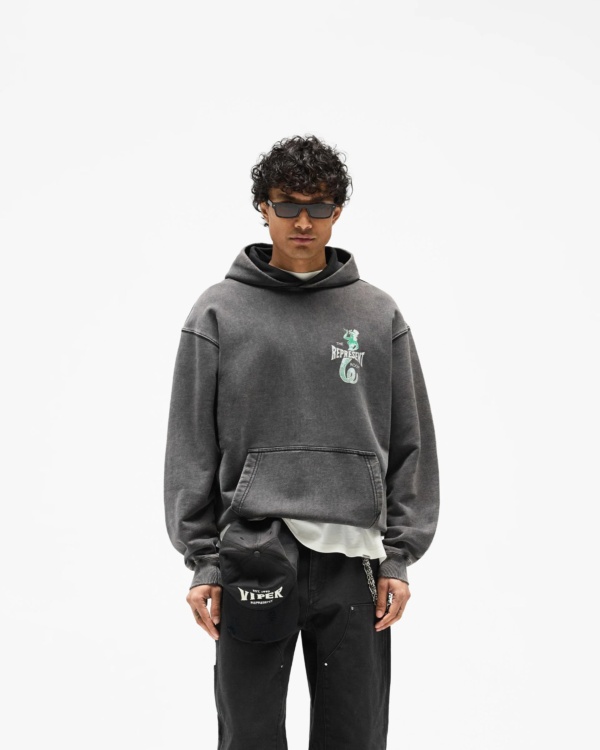 Represent x The Viper Room Dice Hoodie - Vintage Grey - Image 3
