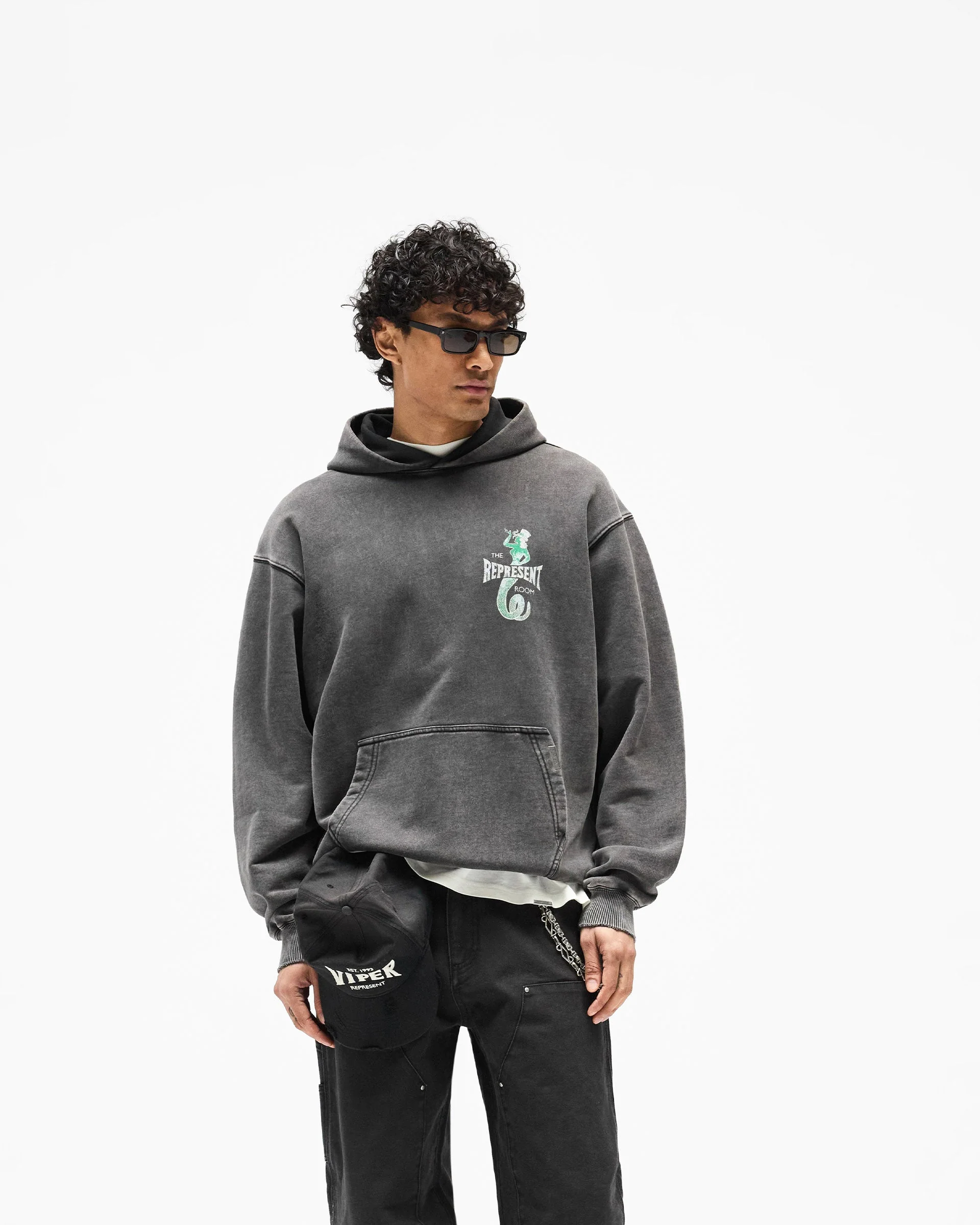 Represent x The Viper Room Dice Hoodie - Vintage Grey - Image 5
