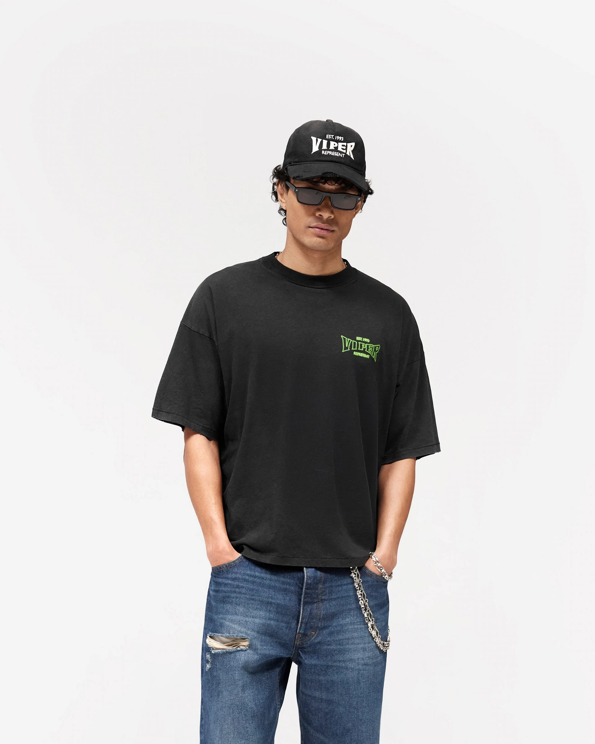 Represent x The Viper Room Glow T-Shirt - Vintage Black - Image 3