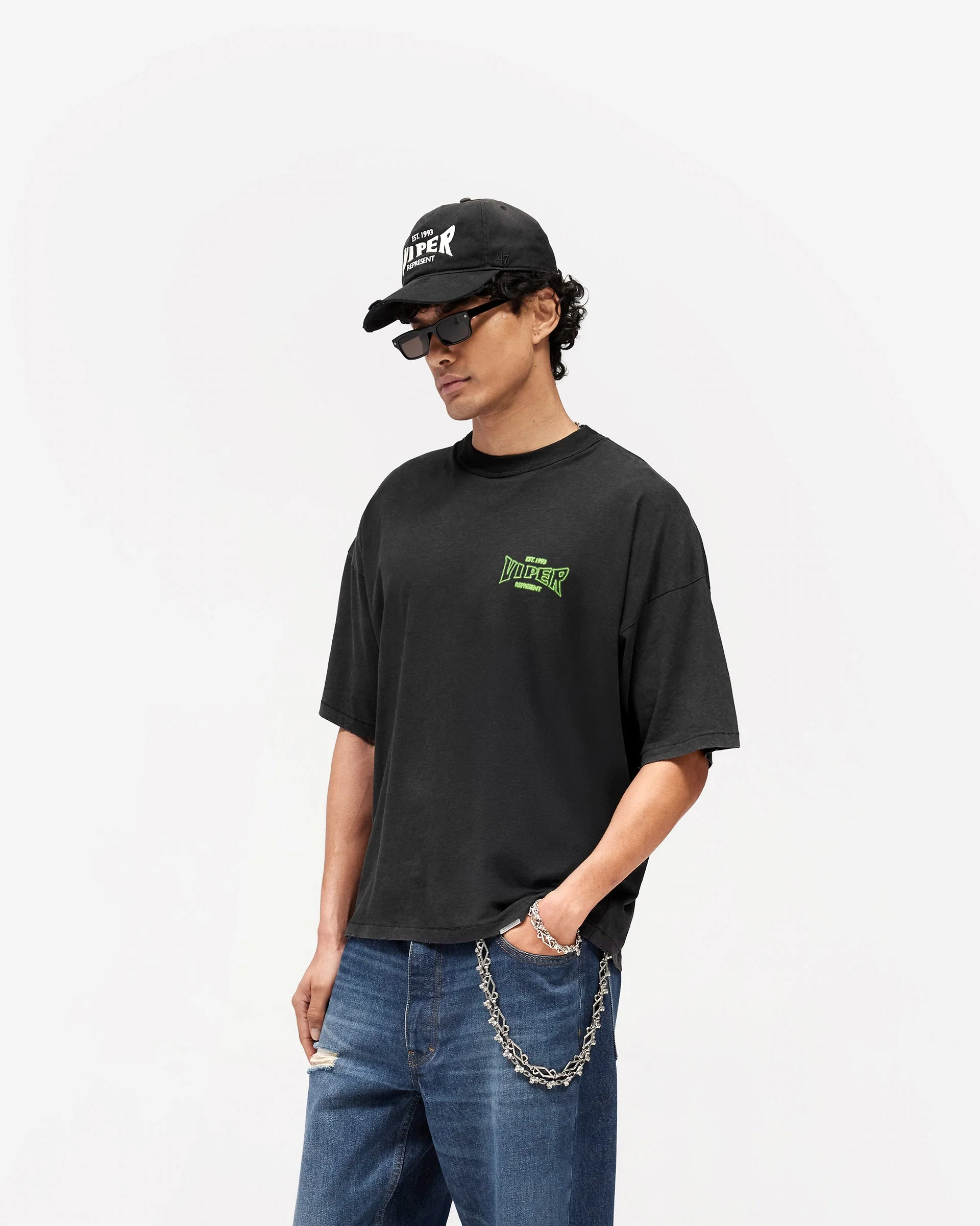 Represent x The Viper Room Glow T-Shirt - Vintage Black - Image 4