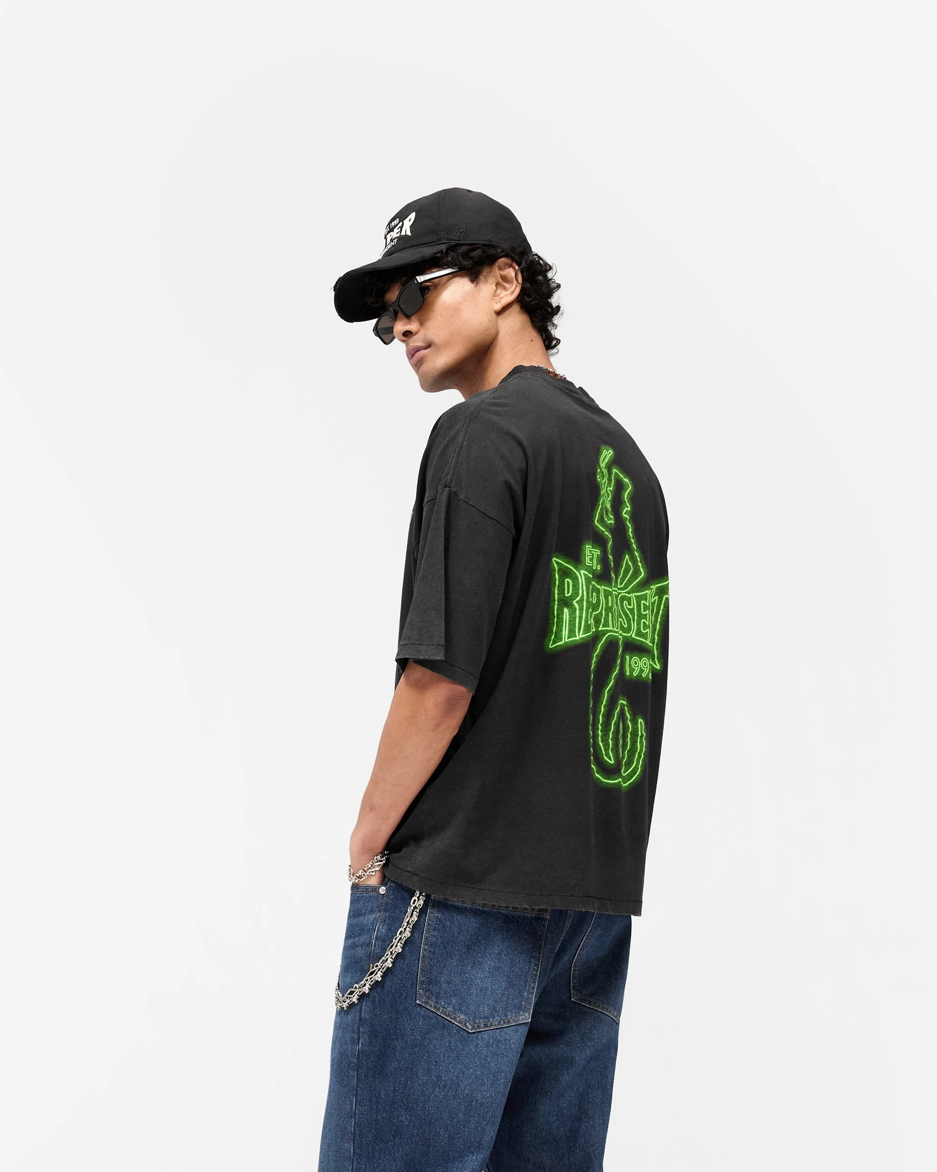 Represent x The Viper Room Glow T-Shirt - Vintage Black - Image 5