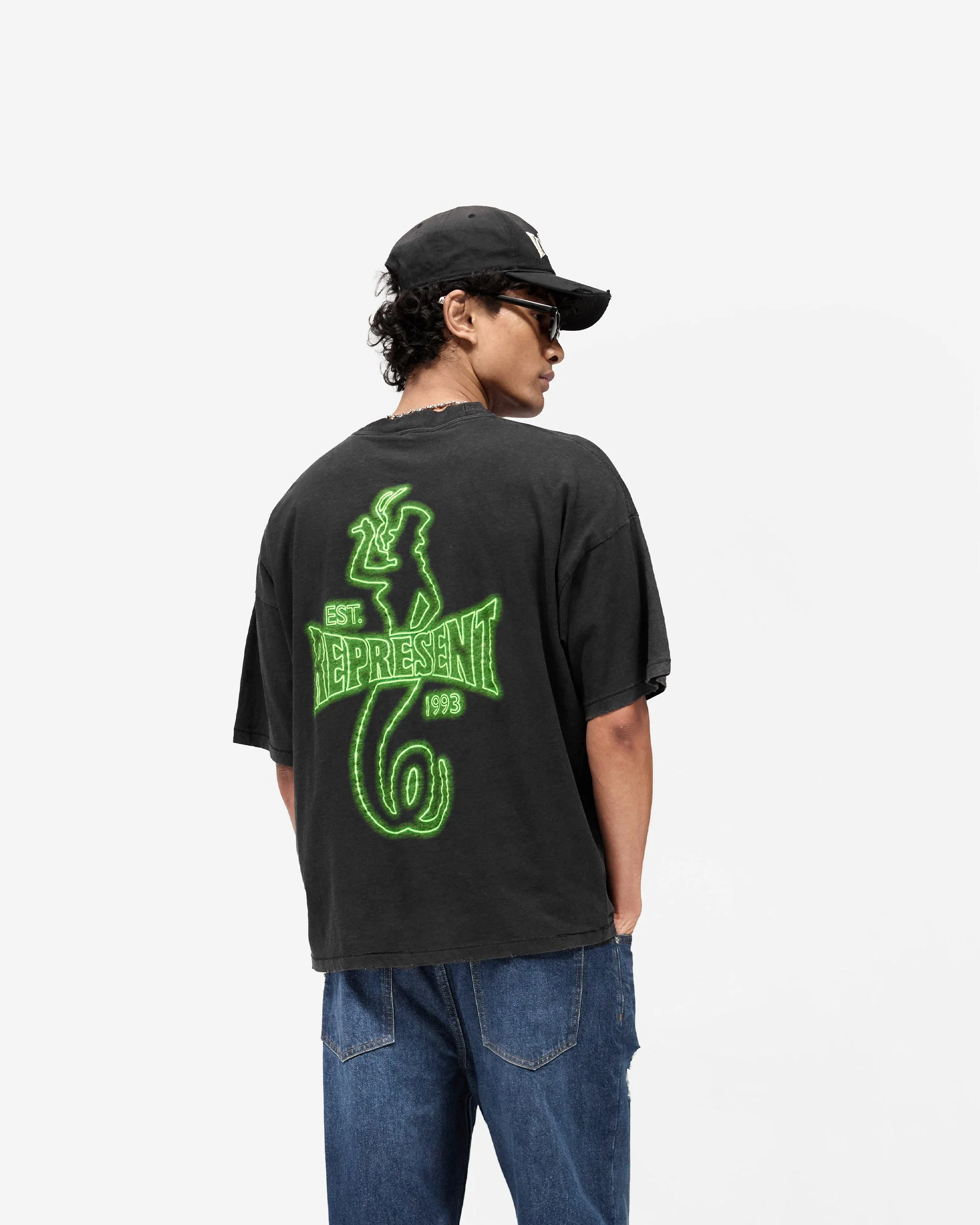 Represent x The Viper Room Glow T-Shirt - Vintage Black - Image 6