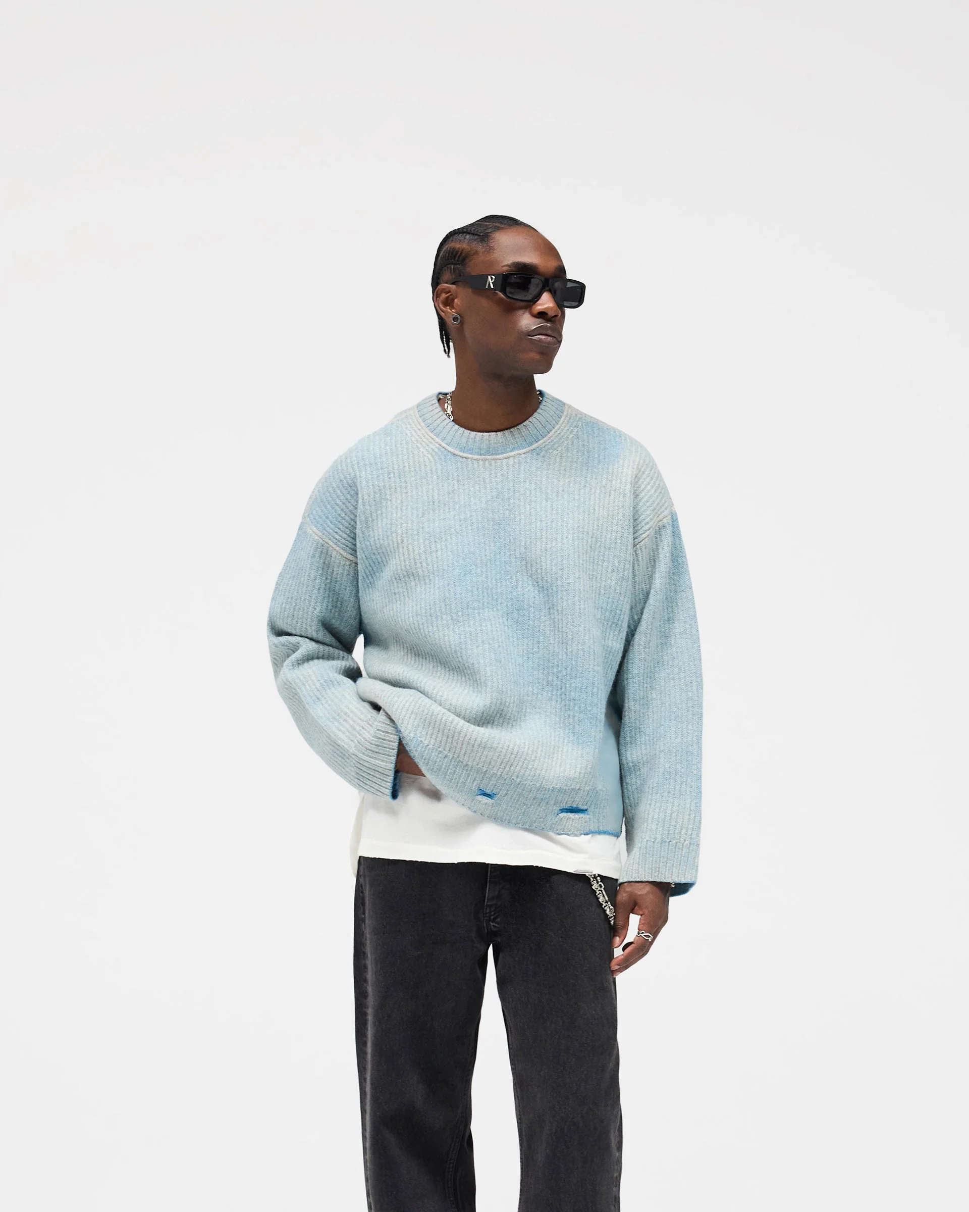 Reversible Fade Out Sweater - Cloud - Image 4