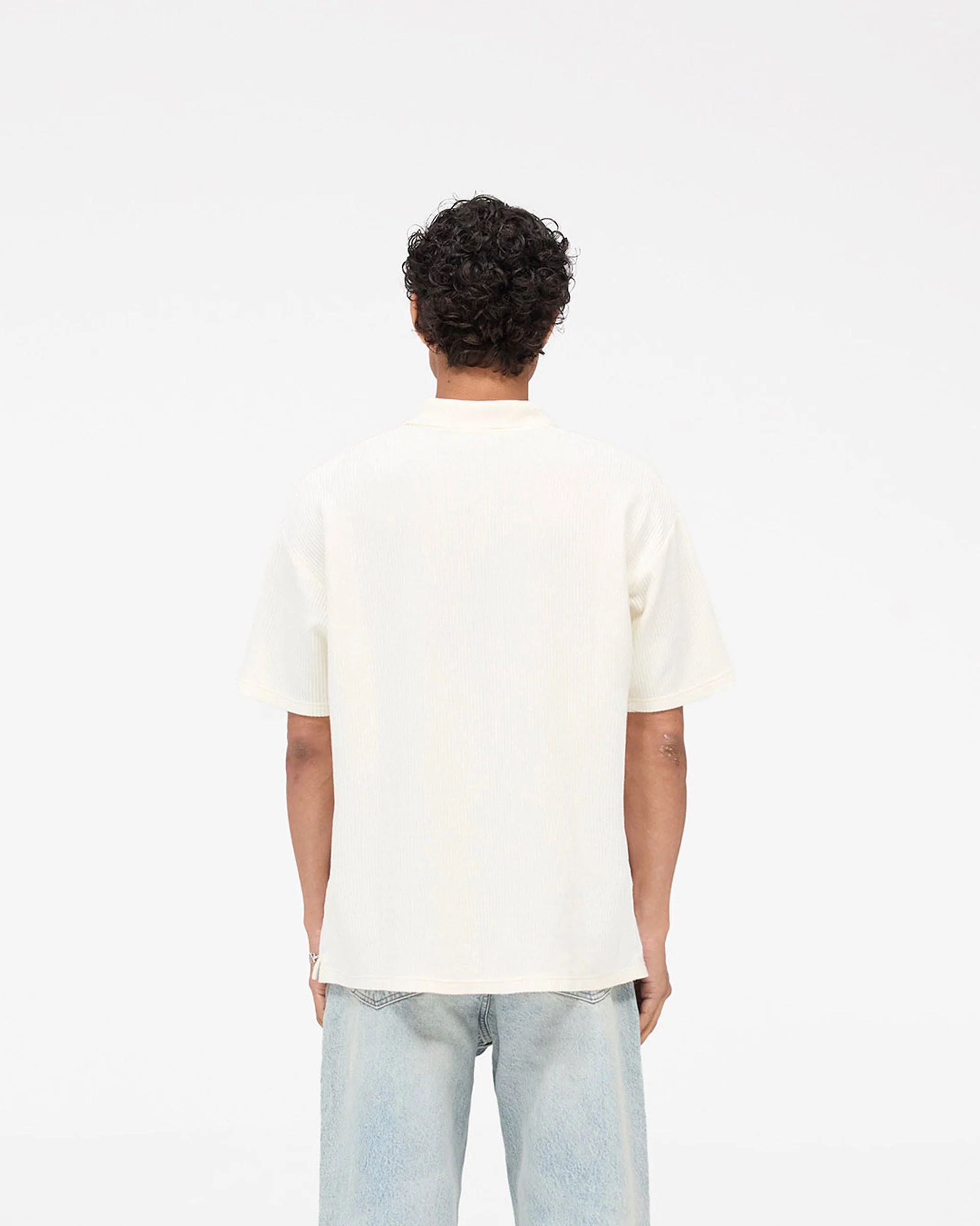 Ribbed Polo - Aged White - Image 5