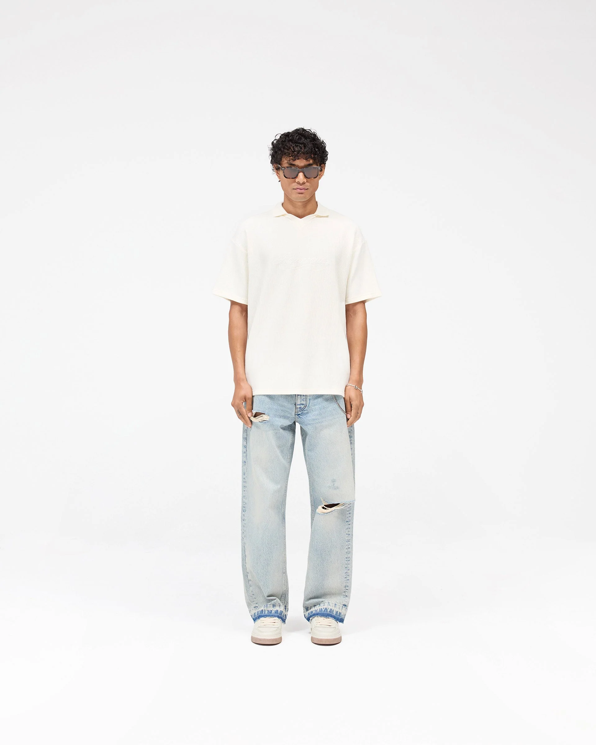 Ribbed Polo - Aged White - Image 6