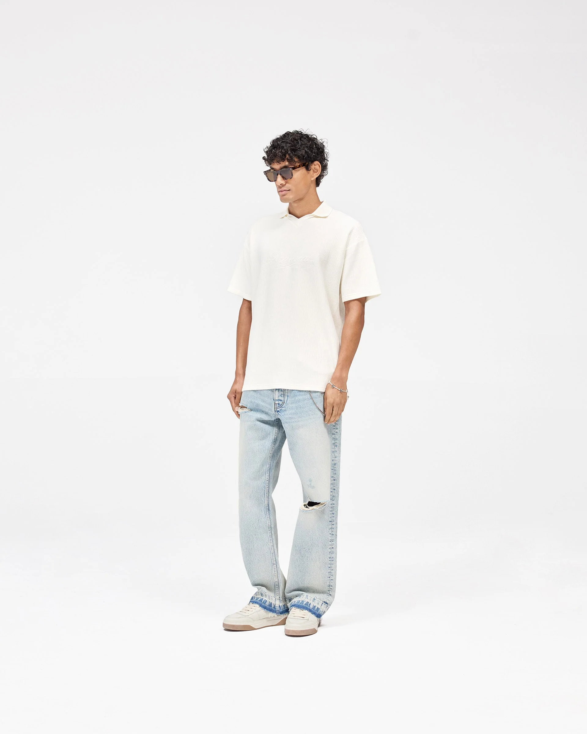 Ribbed Polo - Aged White - Image 7