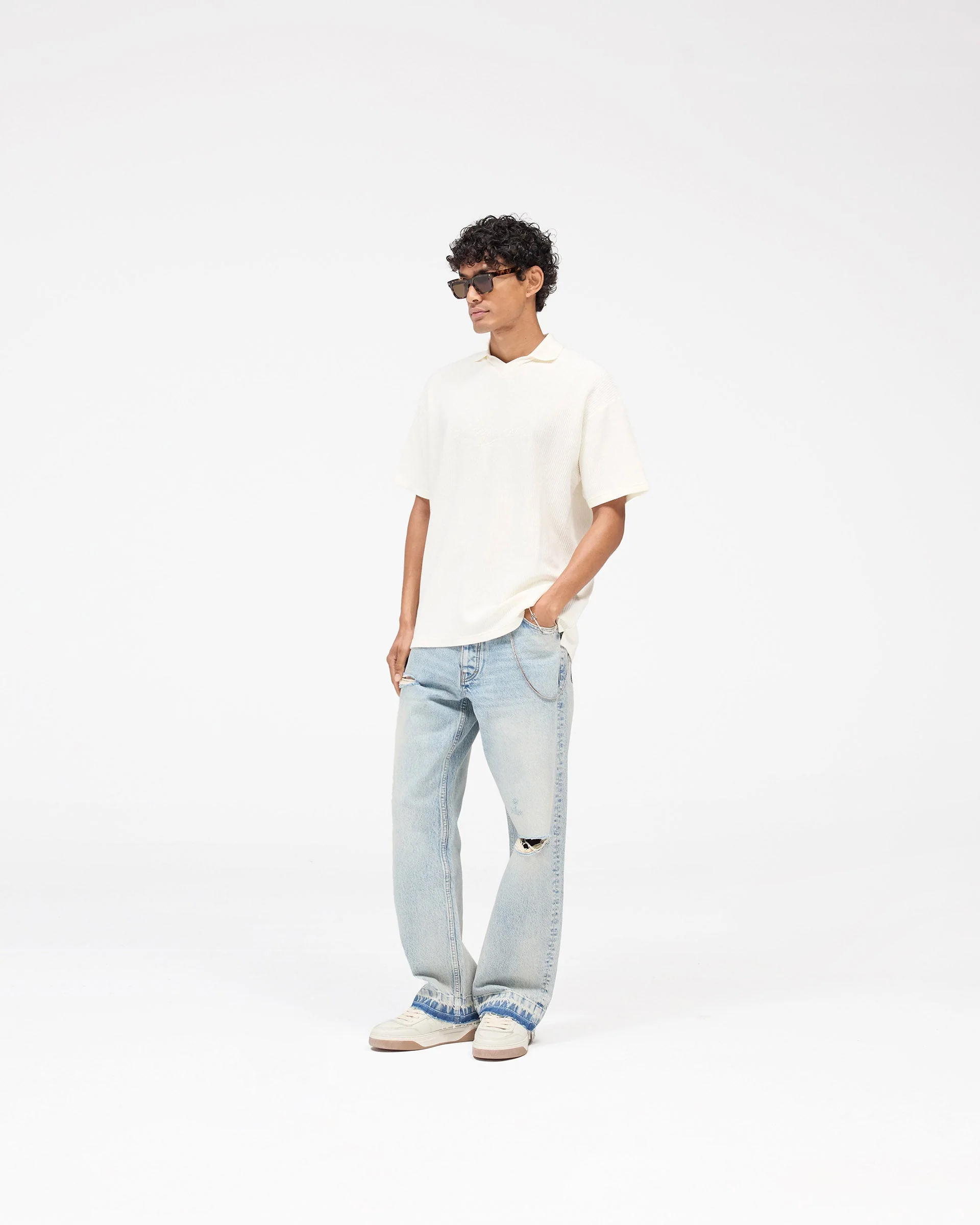 Ribbed Polo - Aged White - Image 8