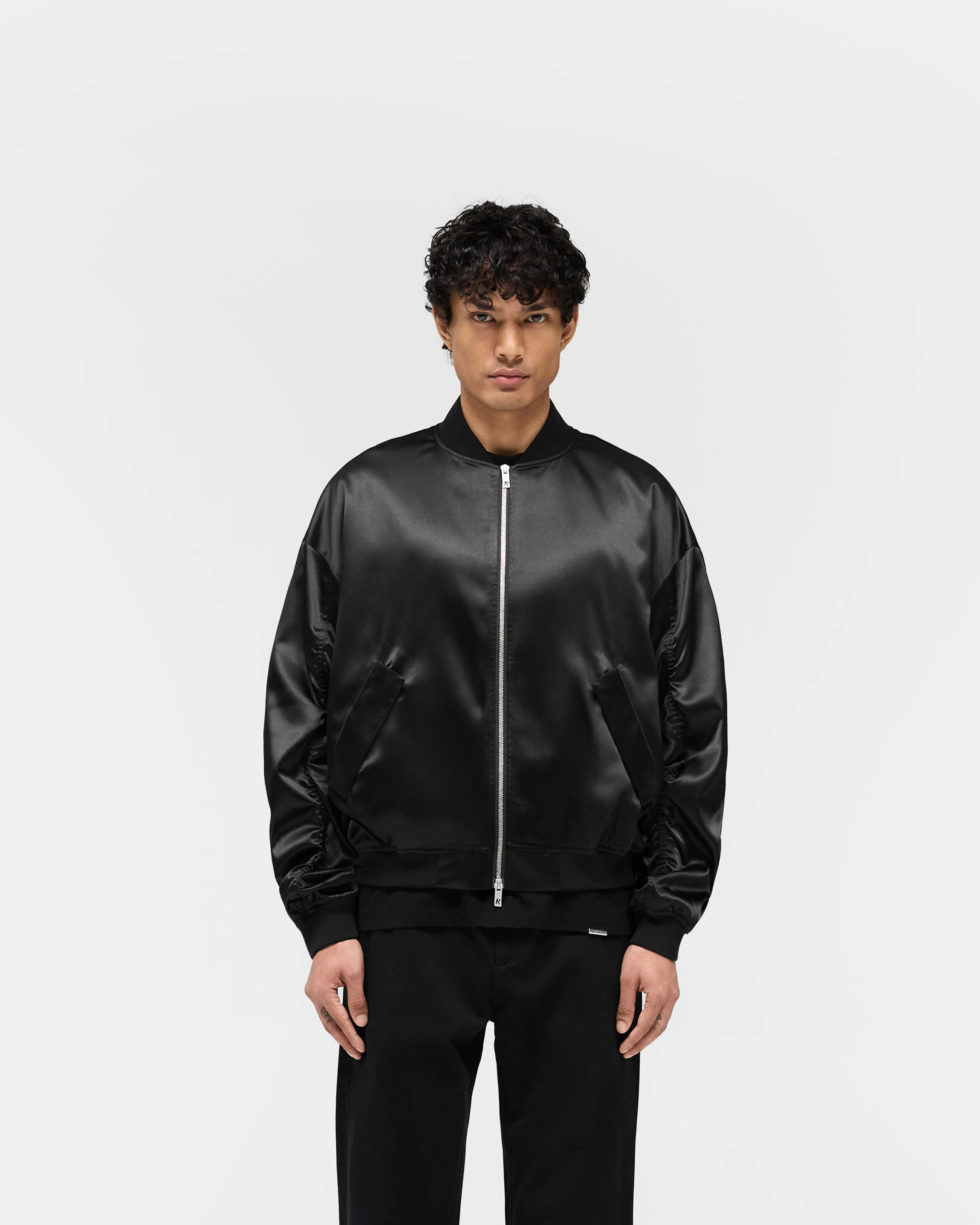 Satin Bomber - Black - Image 3