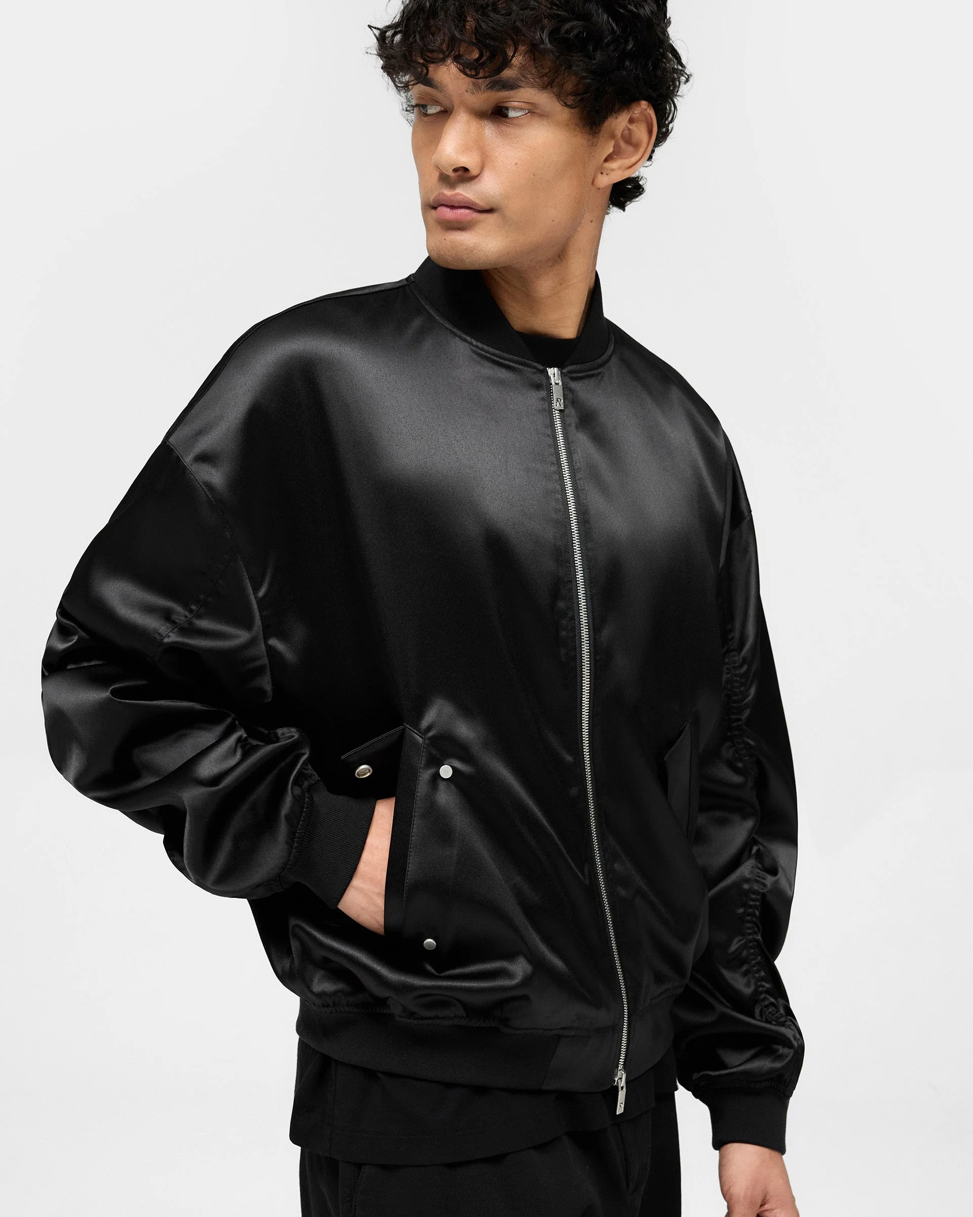 Satin Bomber - Black - Image 6