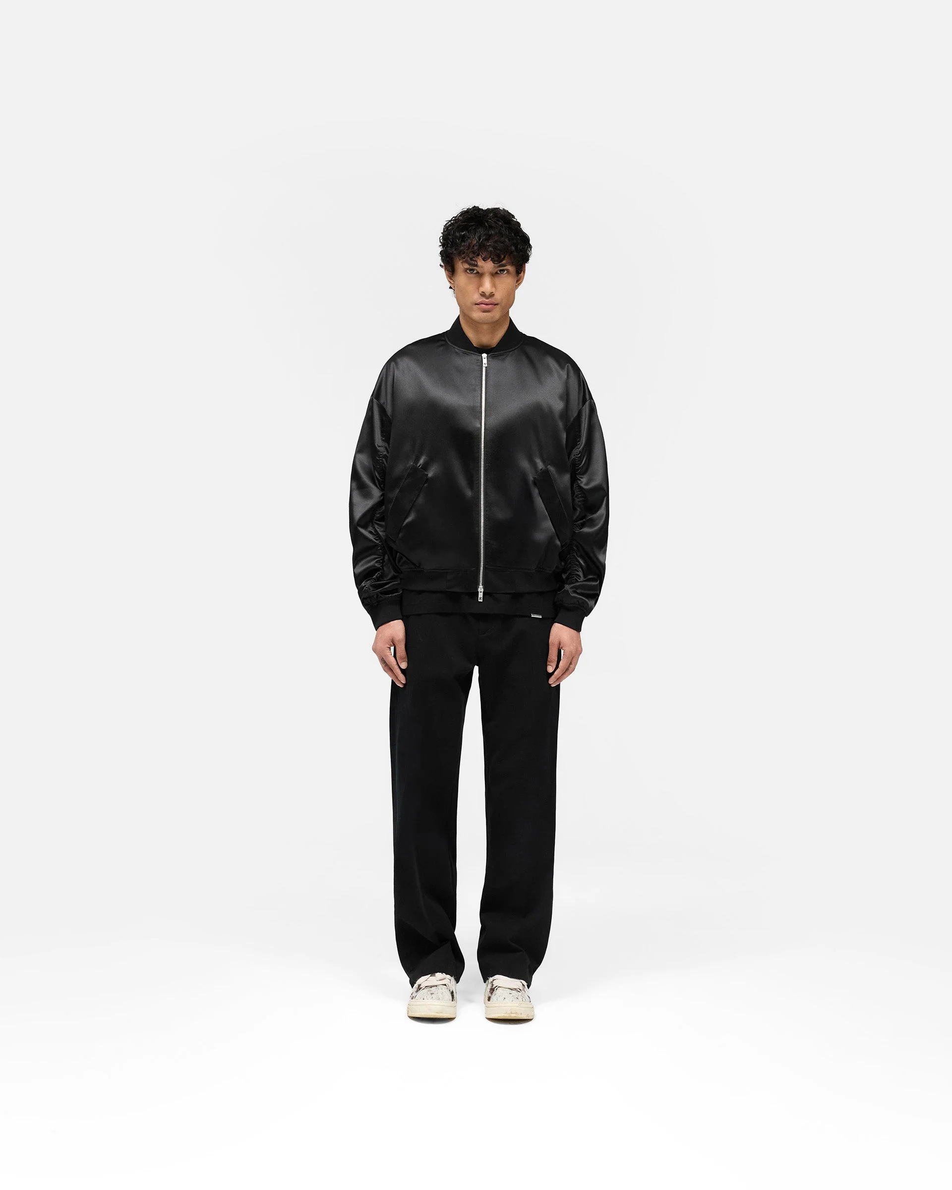 Satin Bomber - Black - Image 7