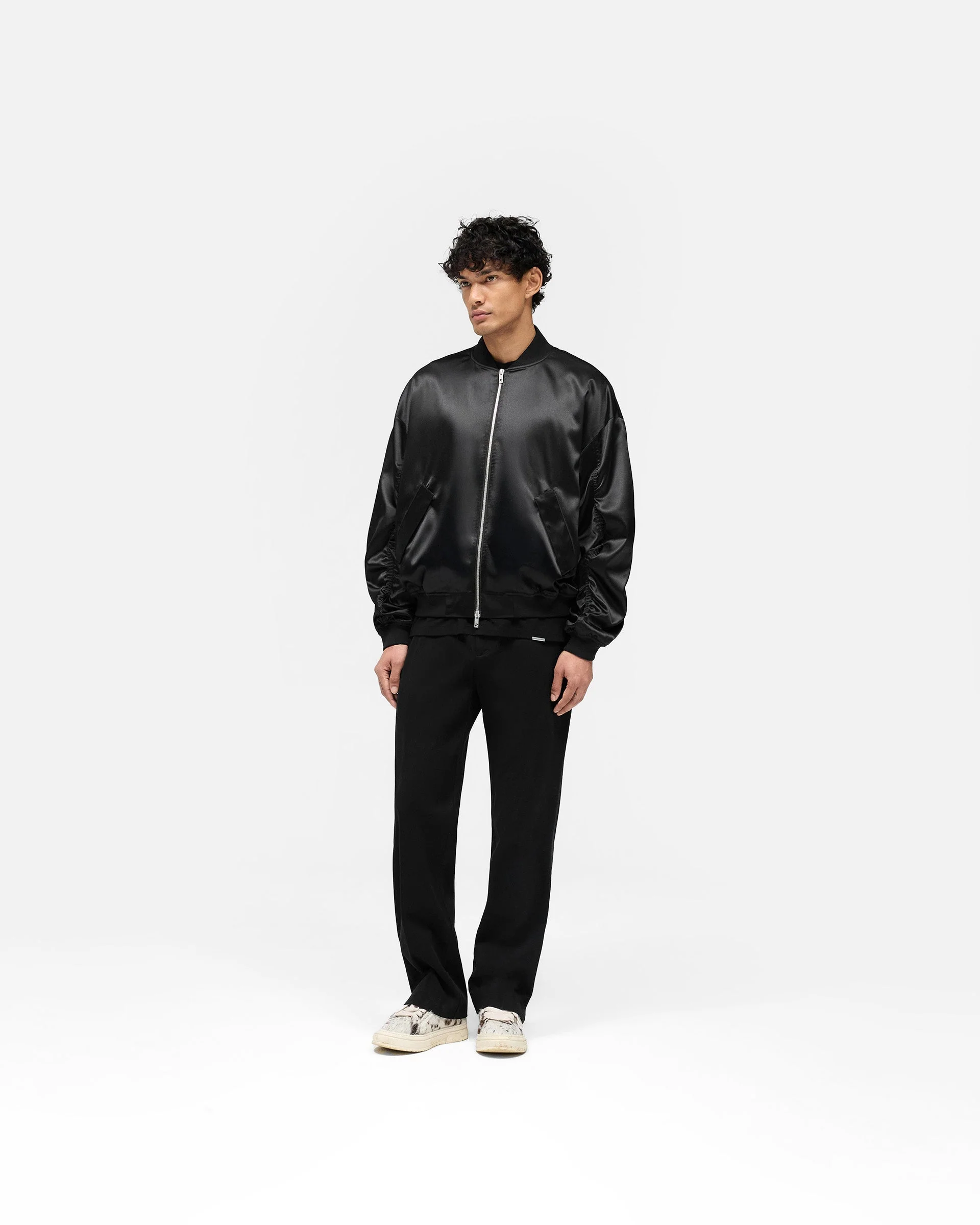 Satin Bomber - Black - Image 8