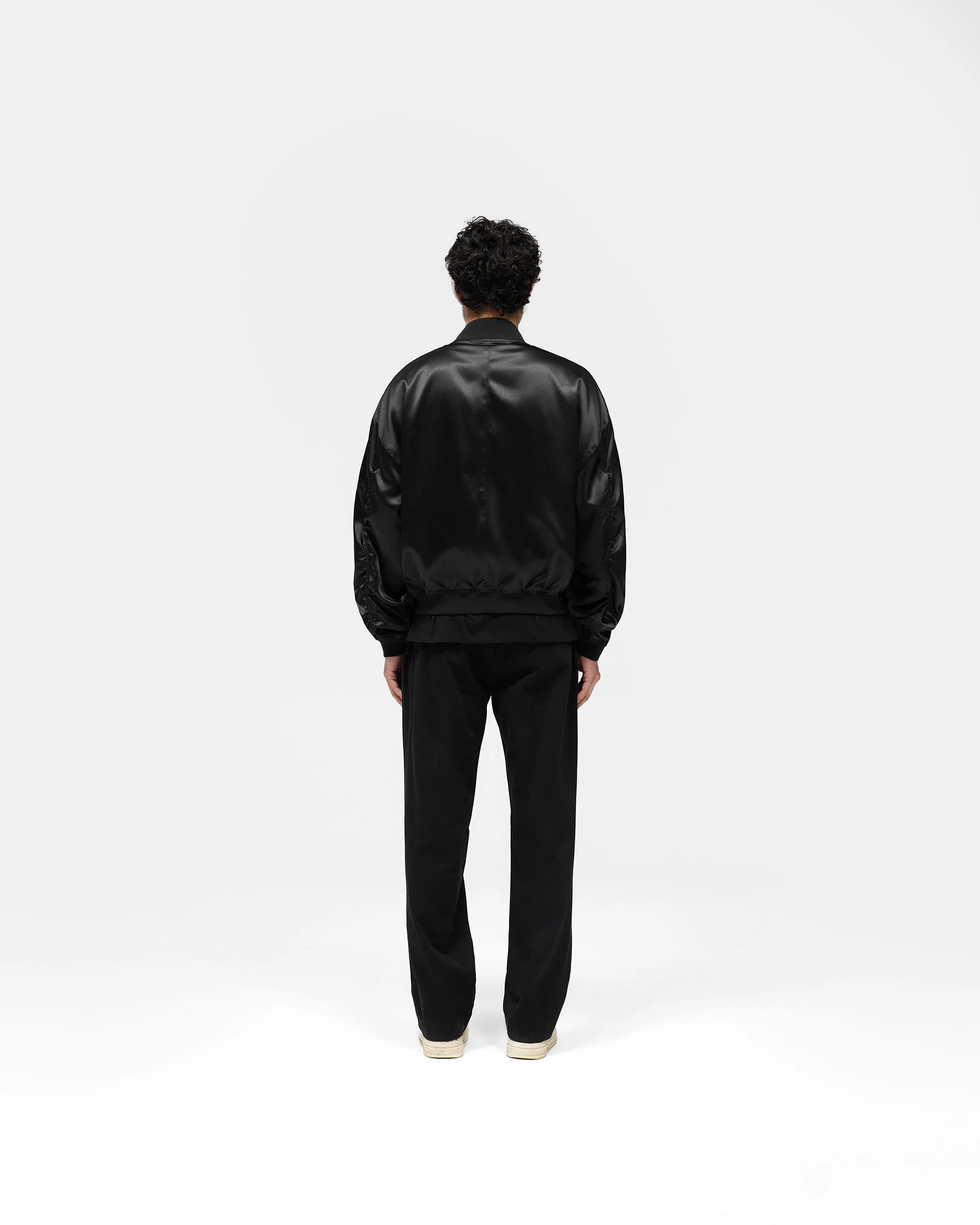 Satin Bomber - Black - Image 9