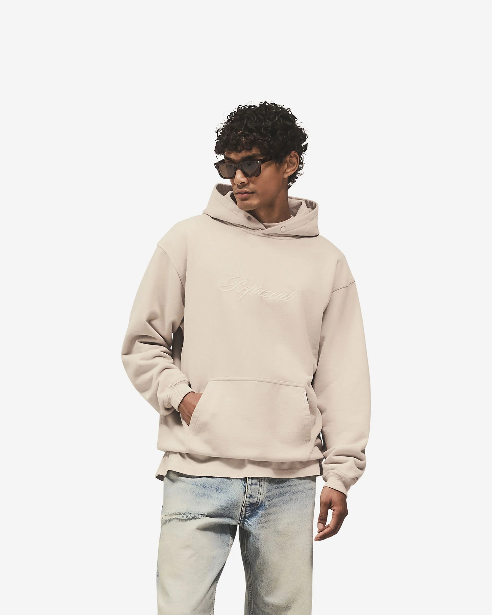 Script Logo Hoodie - Concrete - Image 3