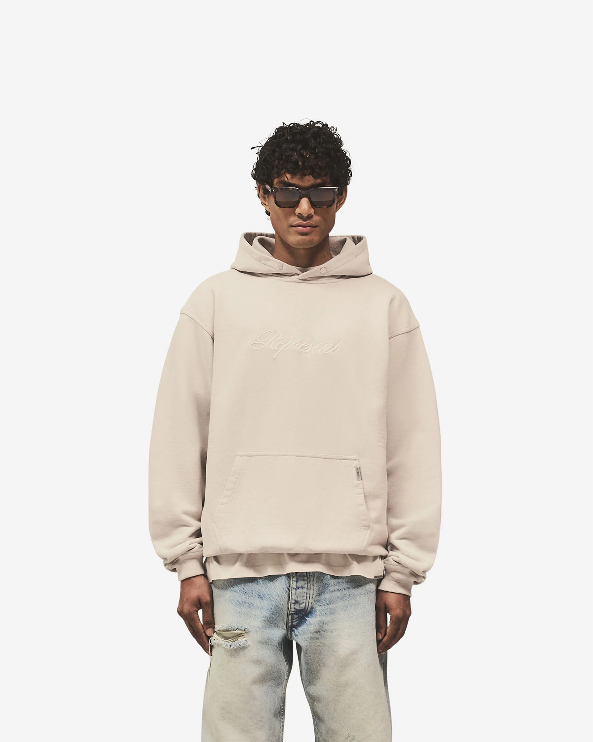 Script Logo Hoodie - Concrete - Image 4