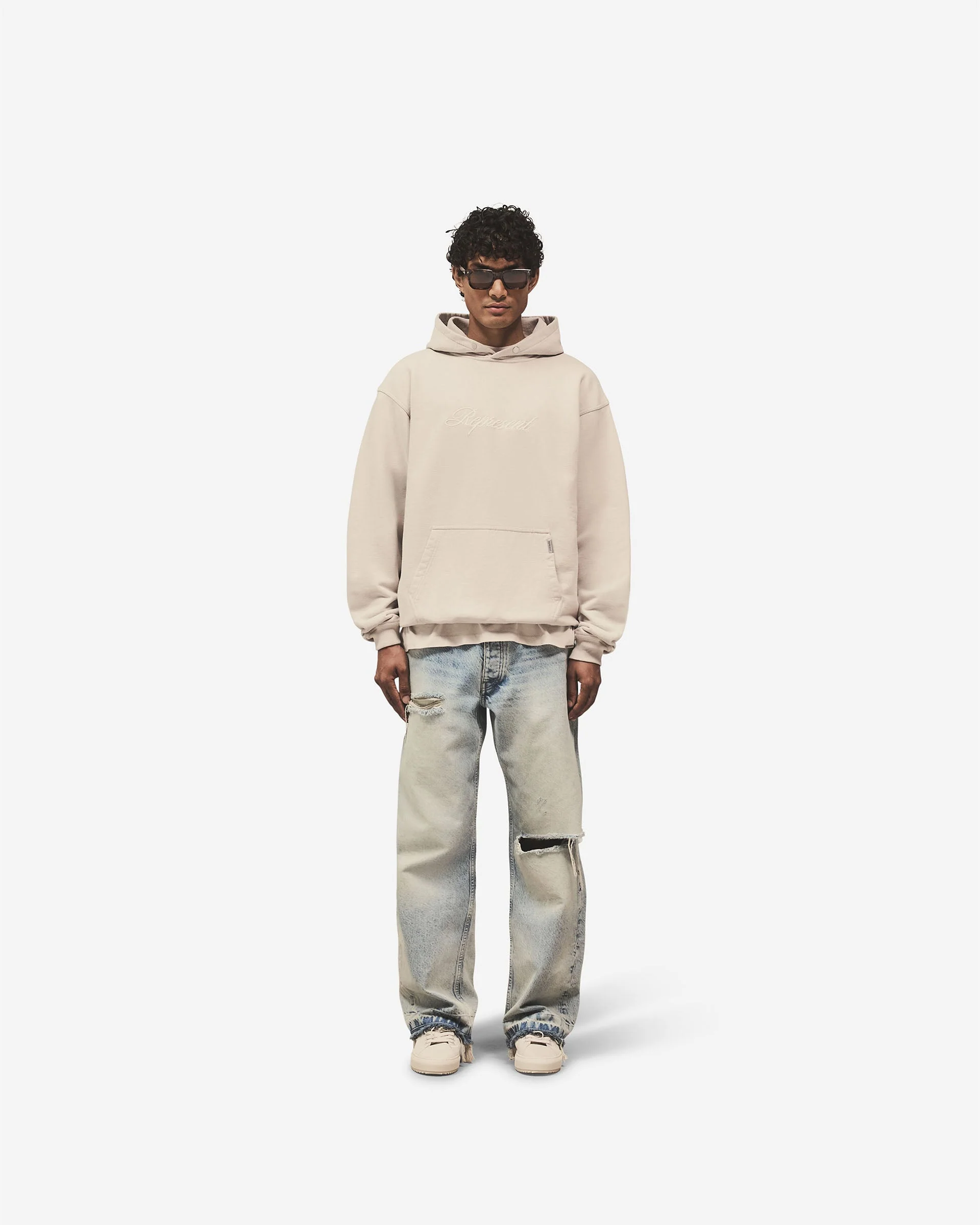 Script Logo Hoodie - Concrete - Image 7