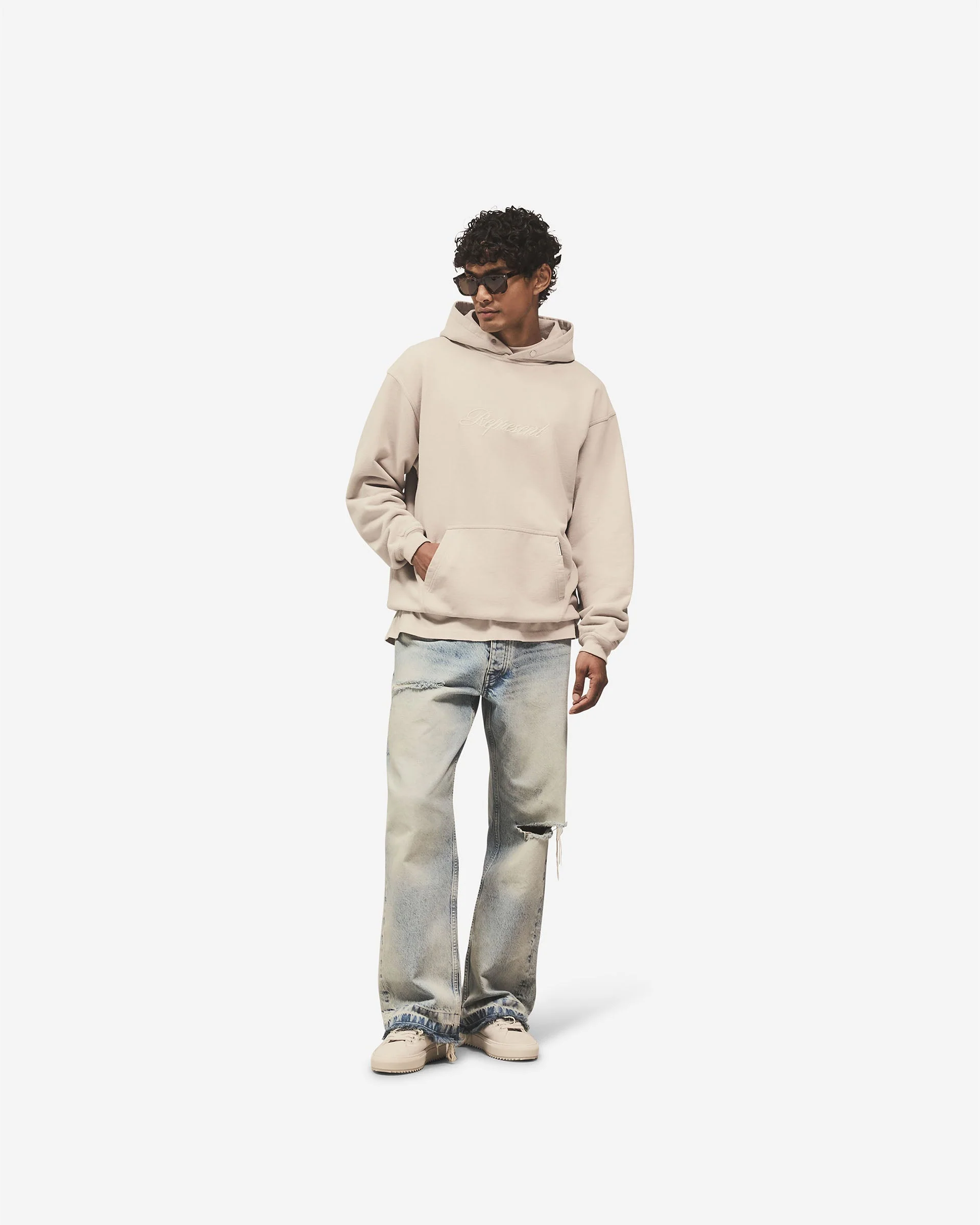 Script Logo Hoodie - Concrete - Image 8
