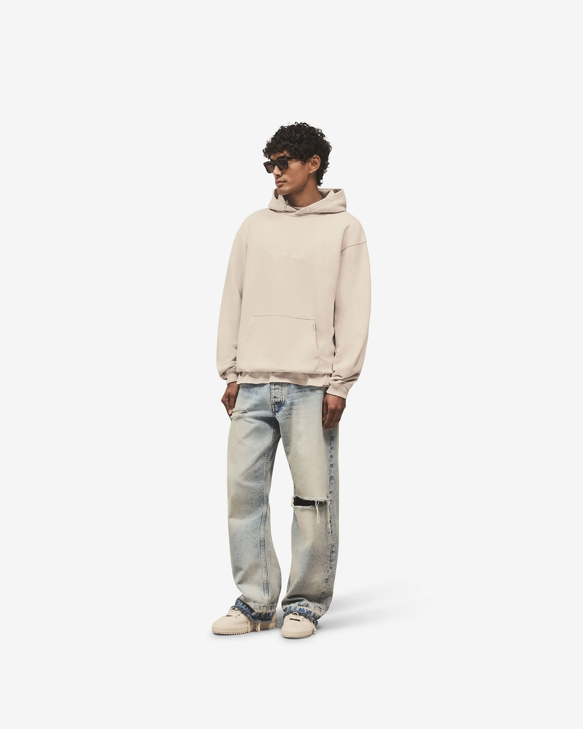 Script Logo Hoodie - Concrete - Image 9