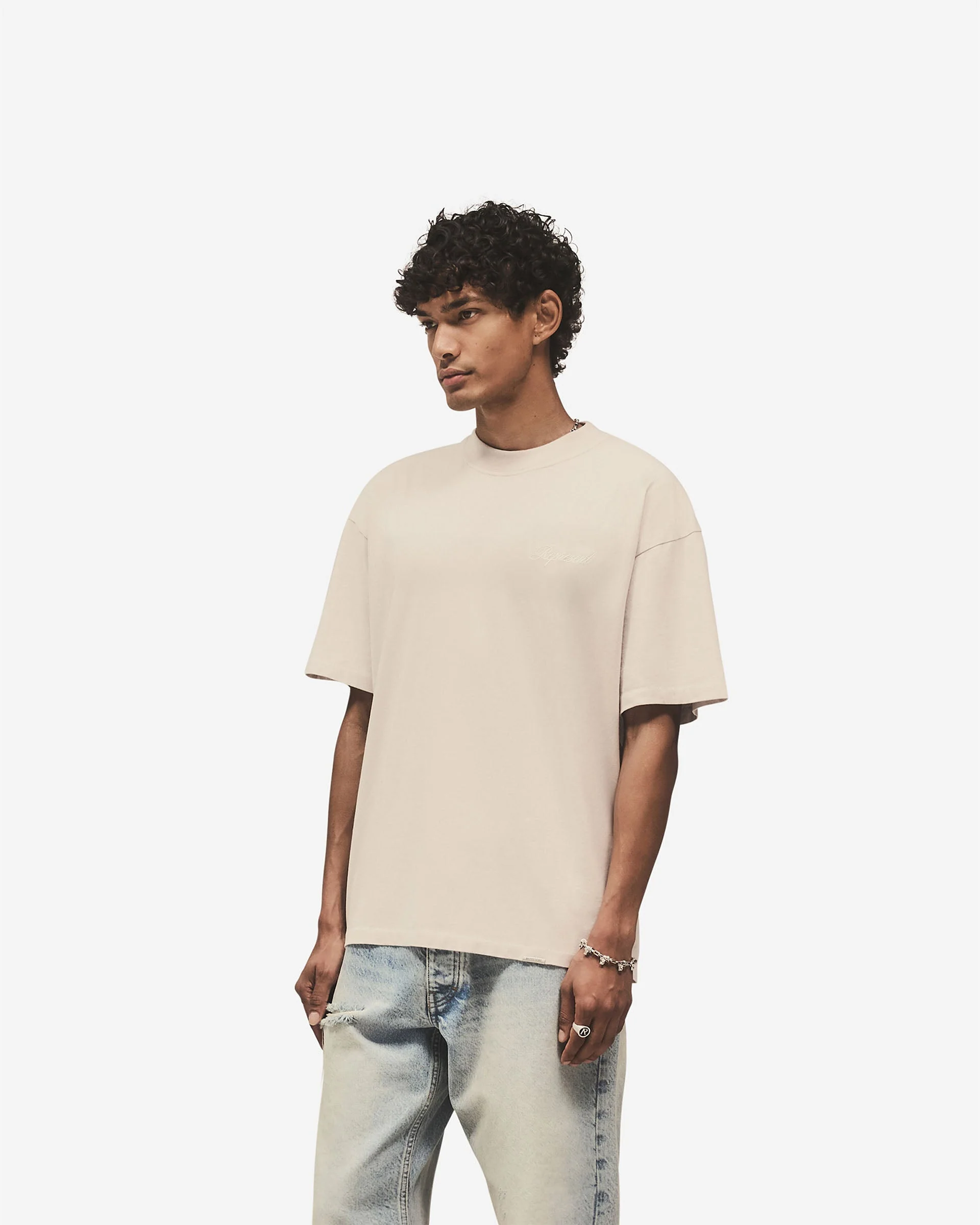 Script Logo T-Shirt - Concrete - Image 2