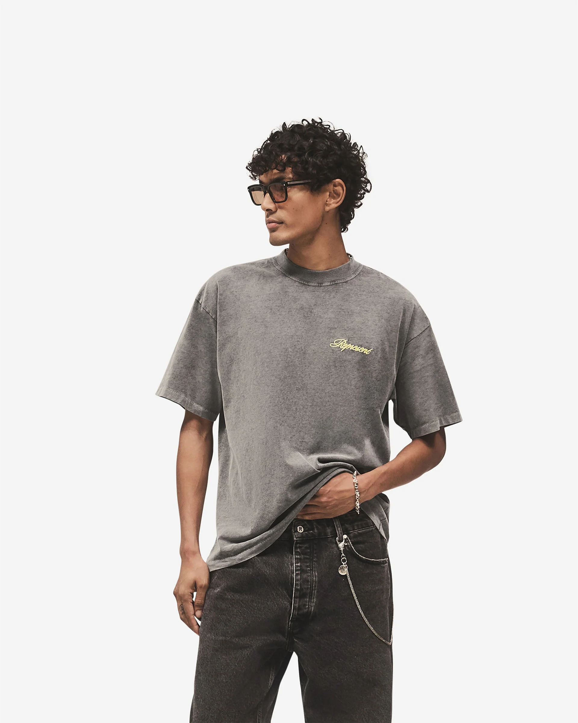 Script Logo T-Shirt - Vintage Grey - Image 3