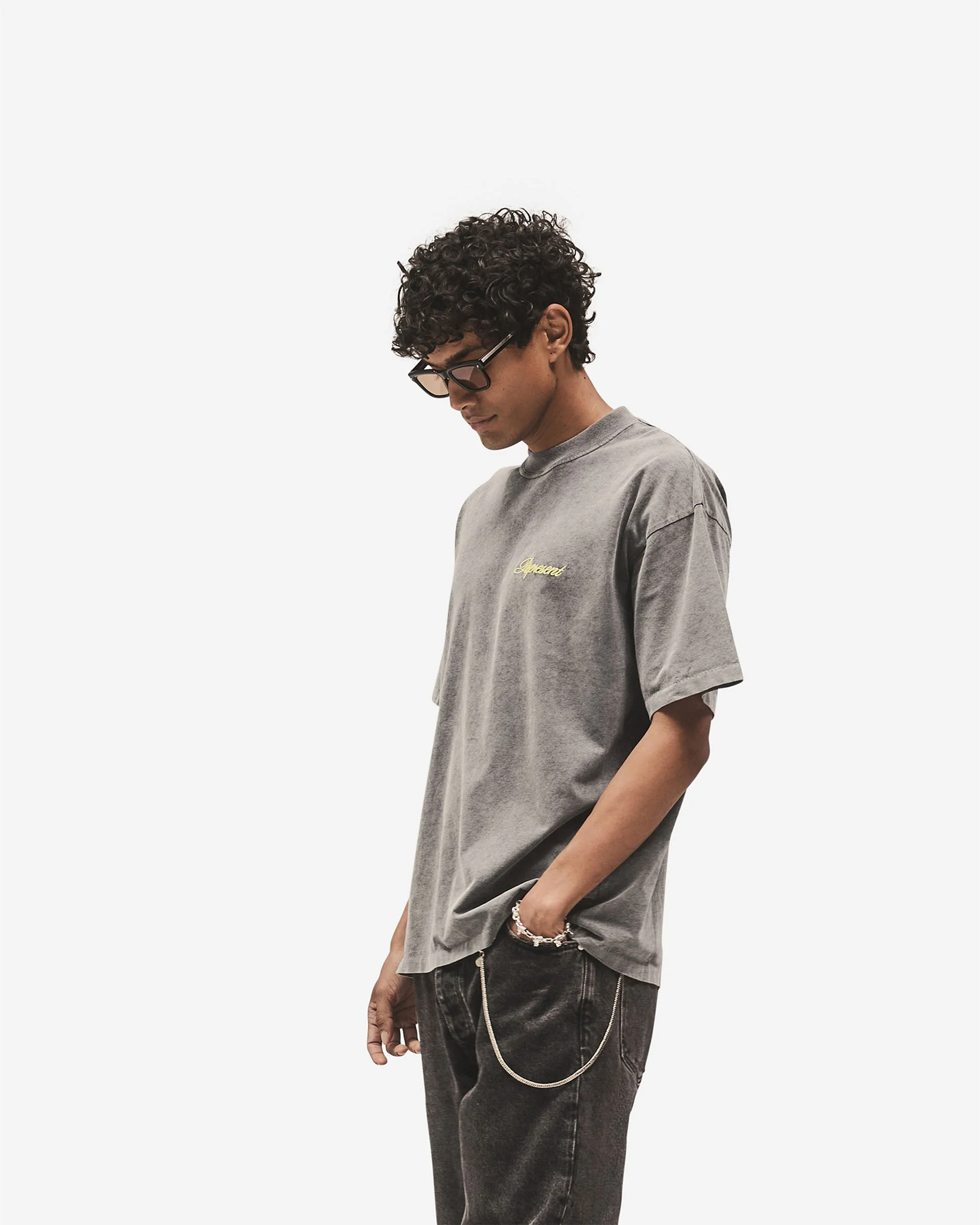 Script Logo T-Shirt - Vintage Grey - Image 4