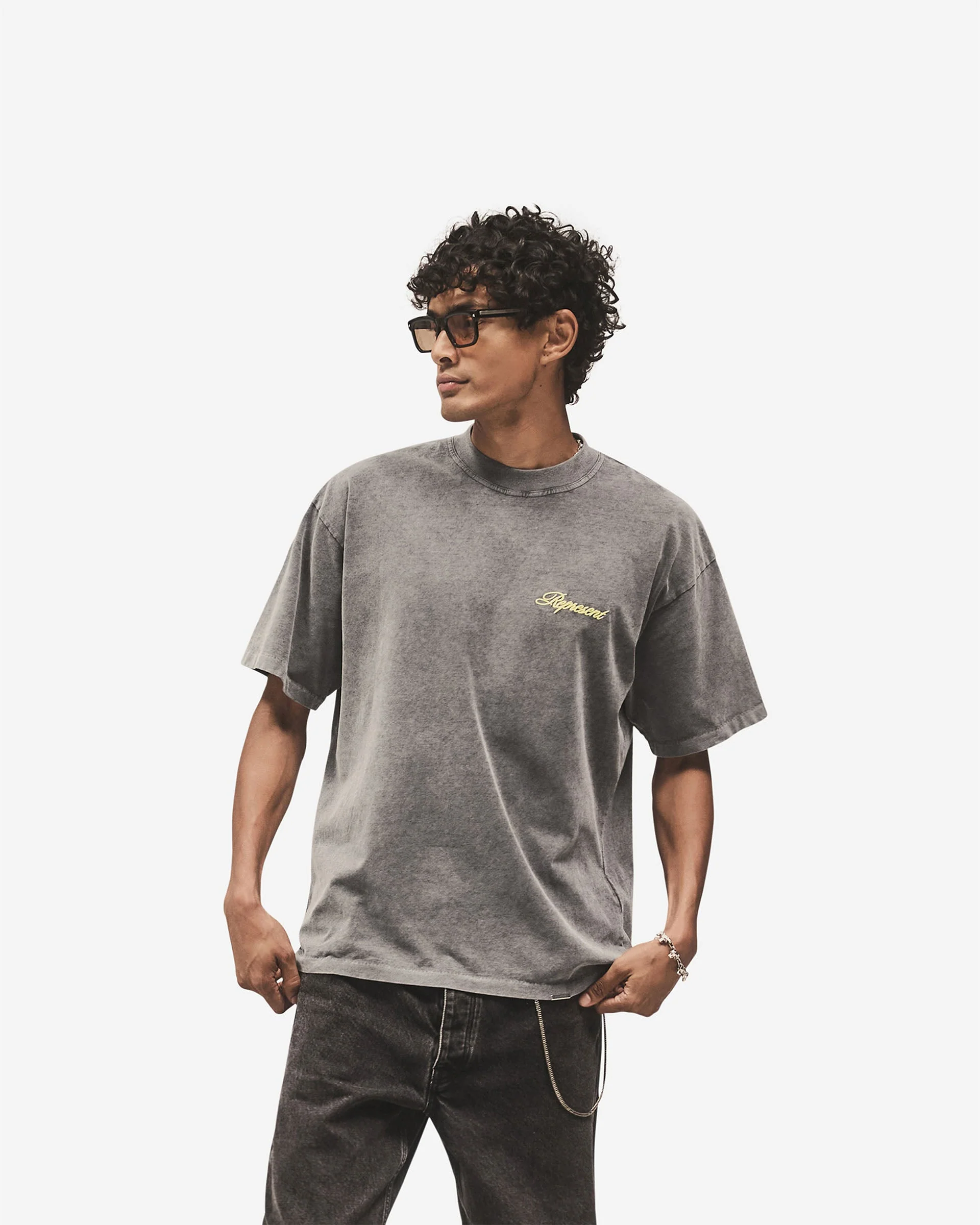 Script Logo T-Shirt - Vintage Grey - Image 5