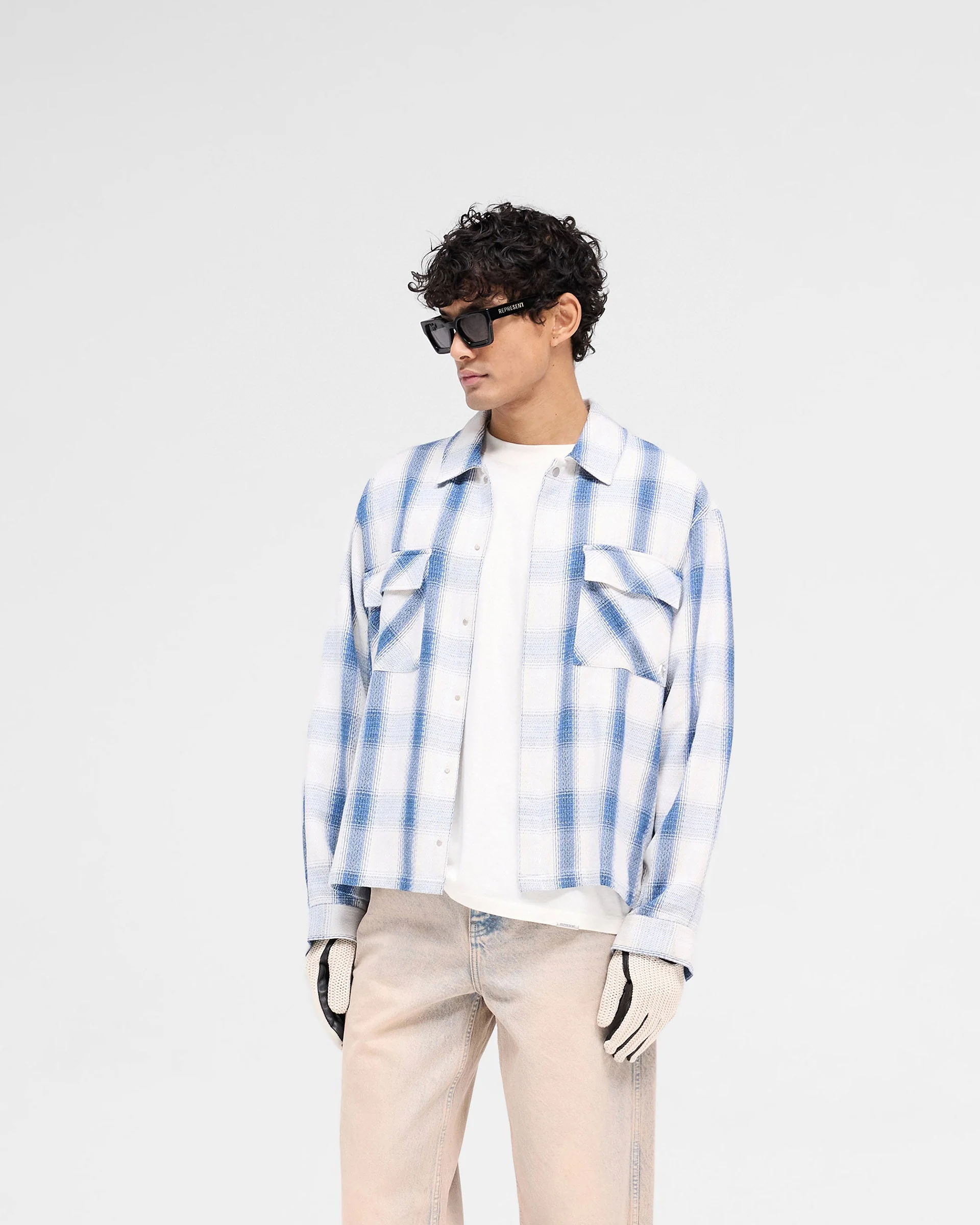 Season Flannel Shirt - Mid Blue - Image 2