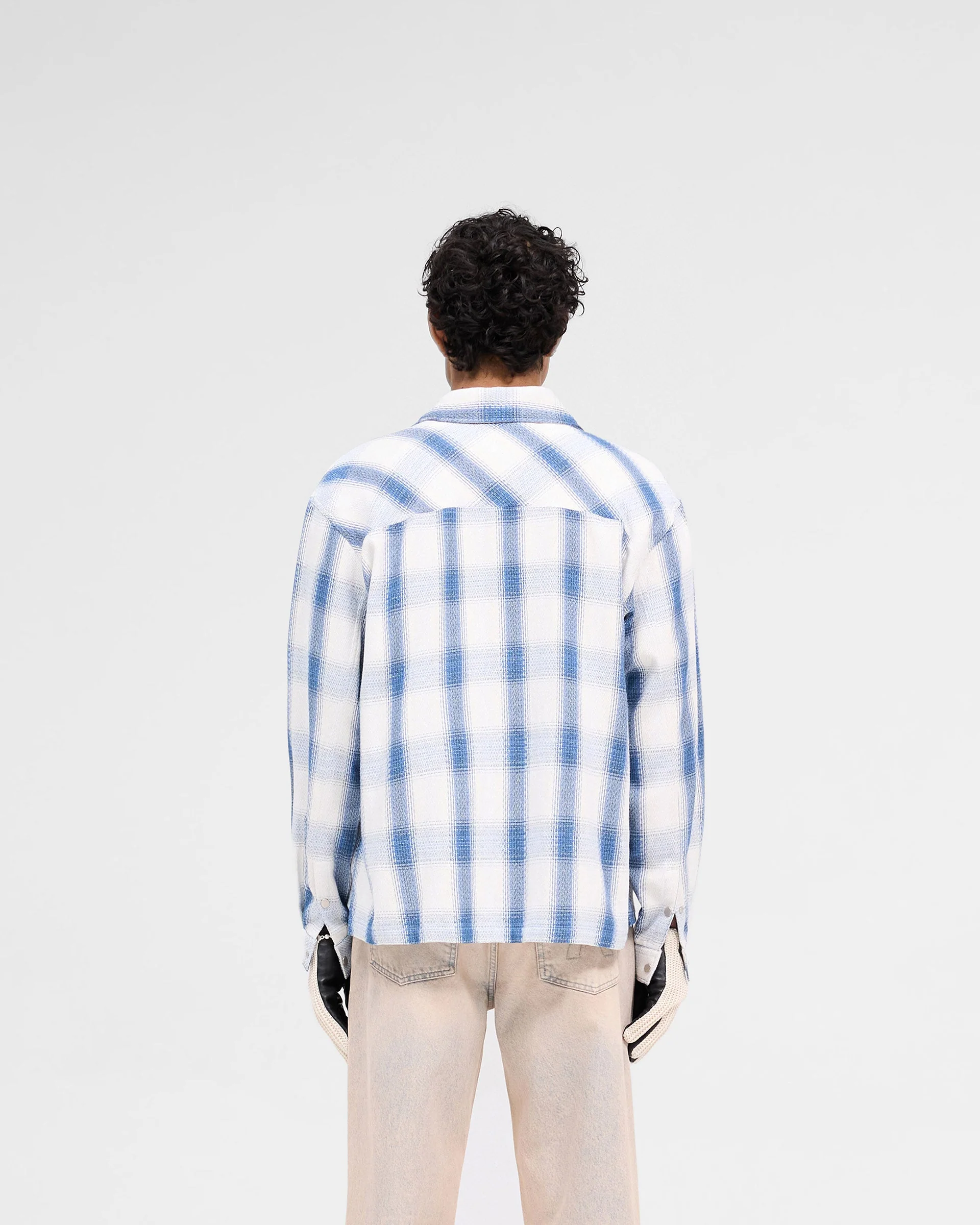 Season Flannel Shirt - Mid Blue - Image 4