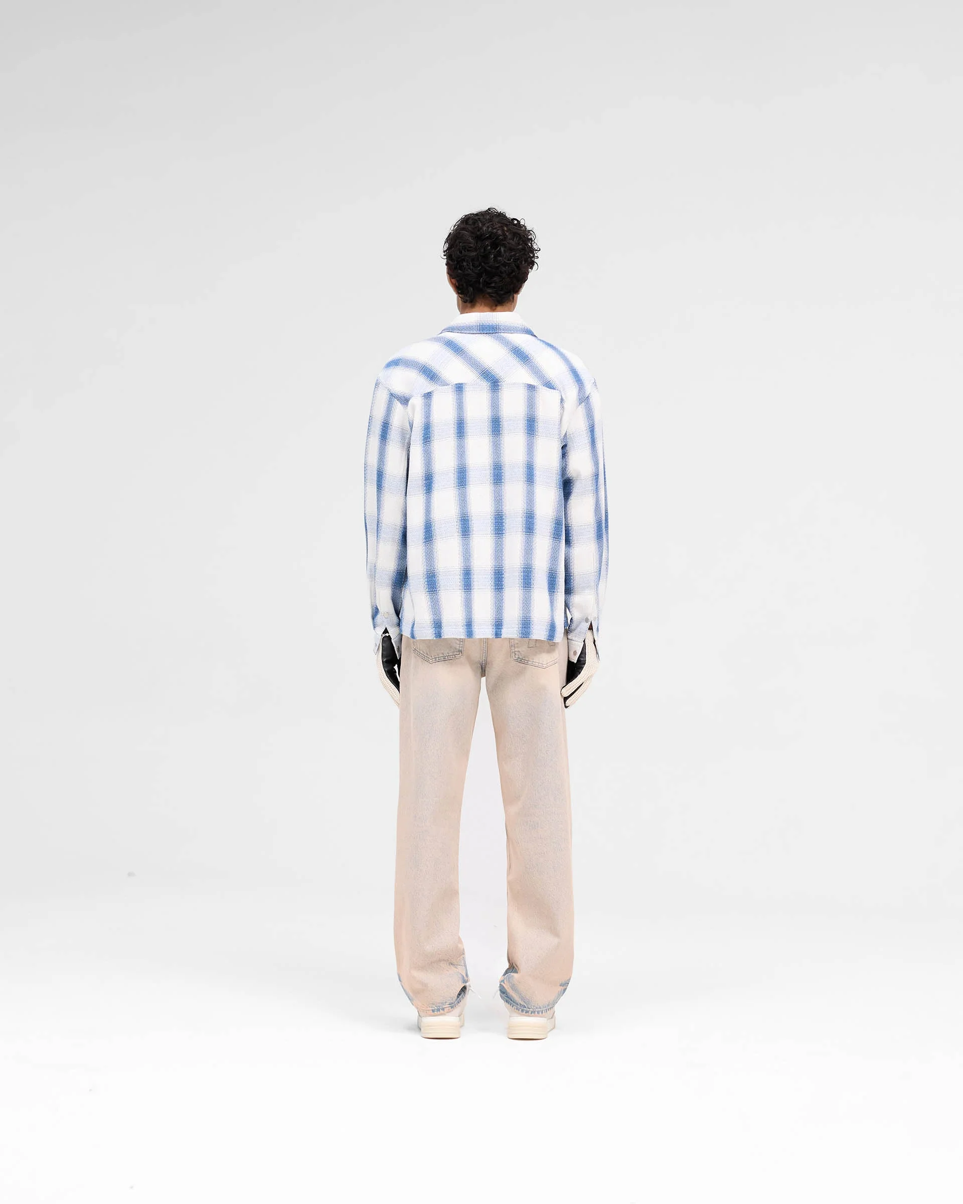 Season Flannel Shirt - Mid Blue - Image 7