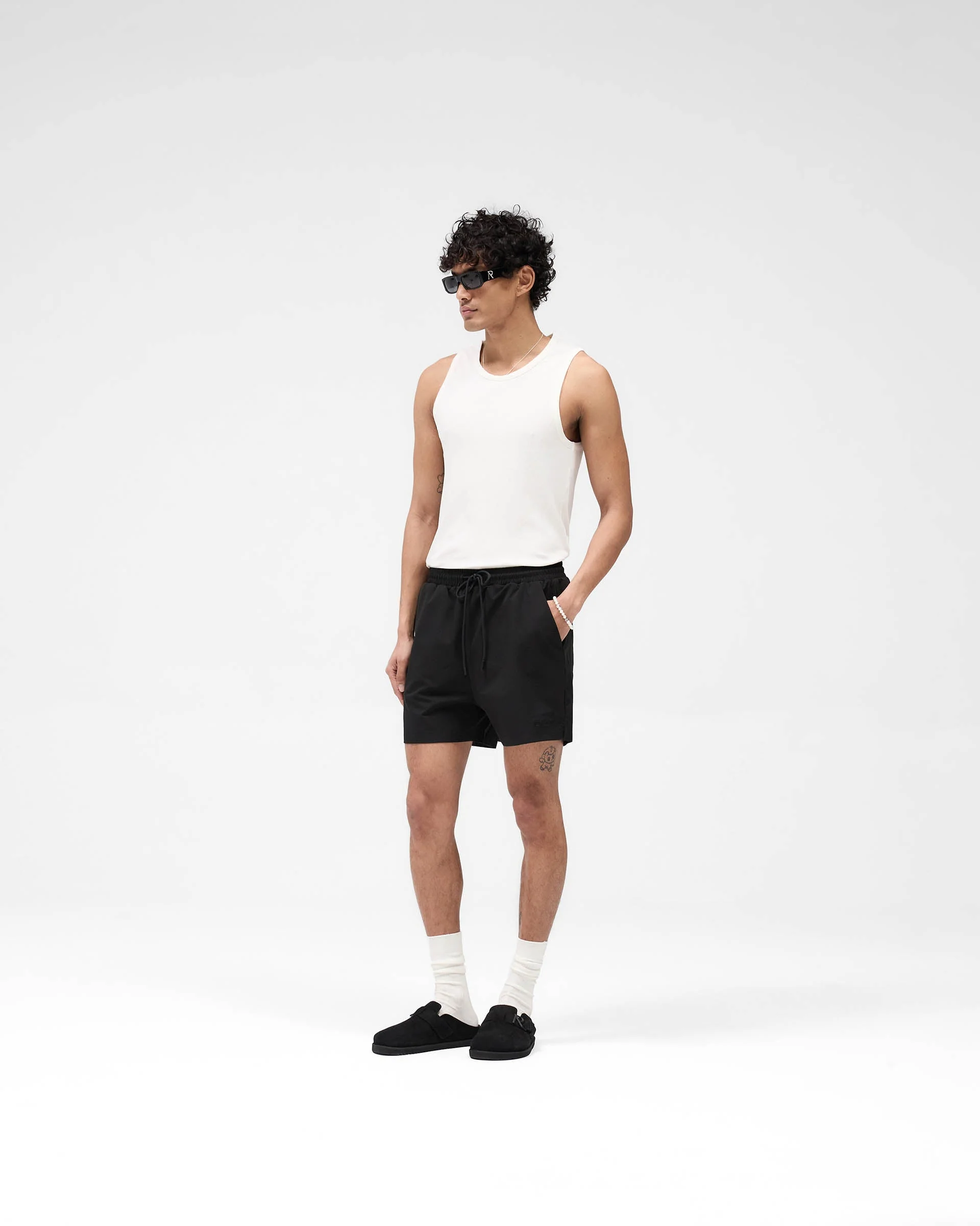 Seersucker Smart Swim Short - Black - Image 7