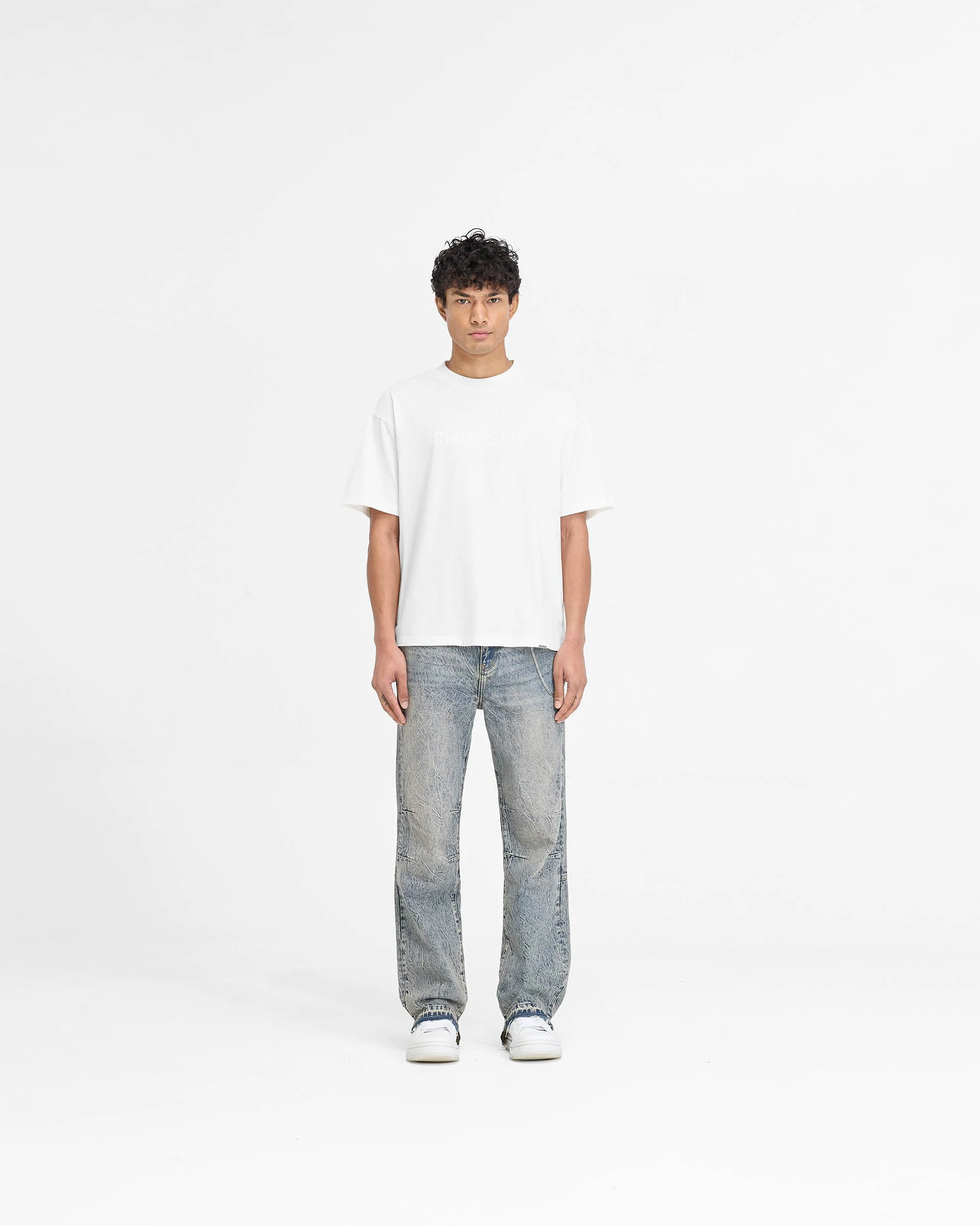 Serif Logo T-Shirt - Flat White - Image 5