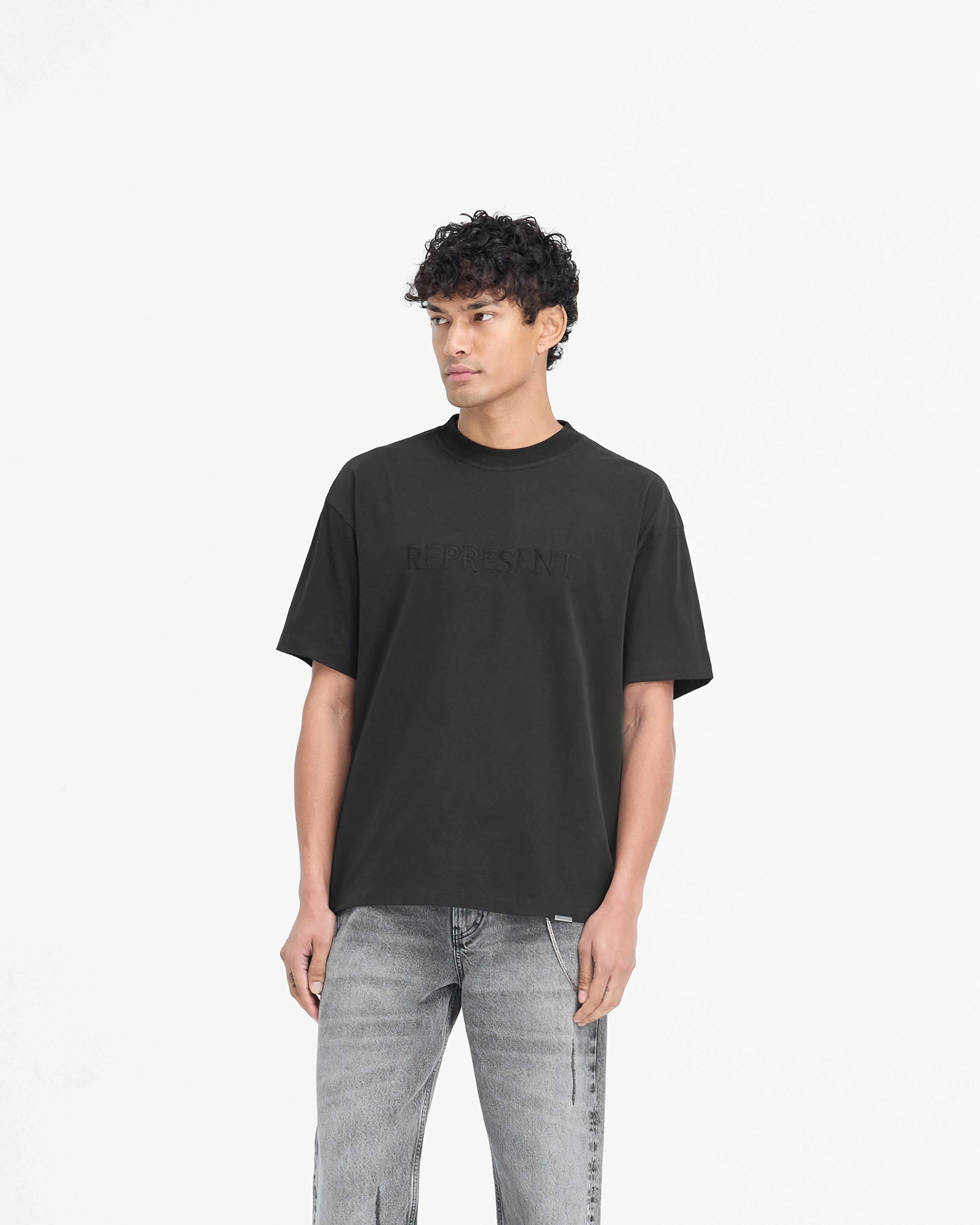 Serif Logo T-Shirt - Jet Black - Image 2