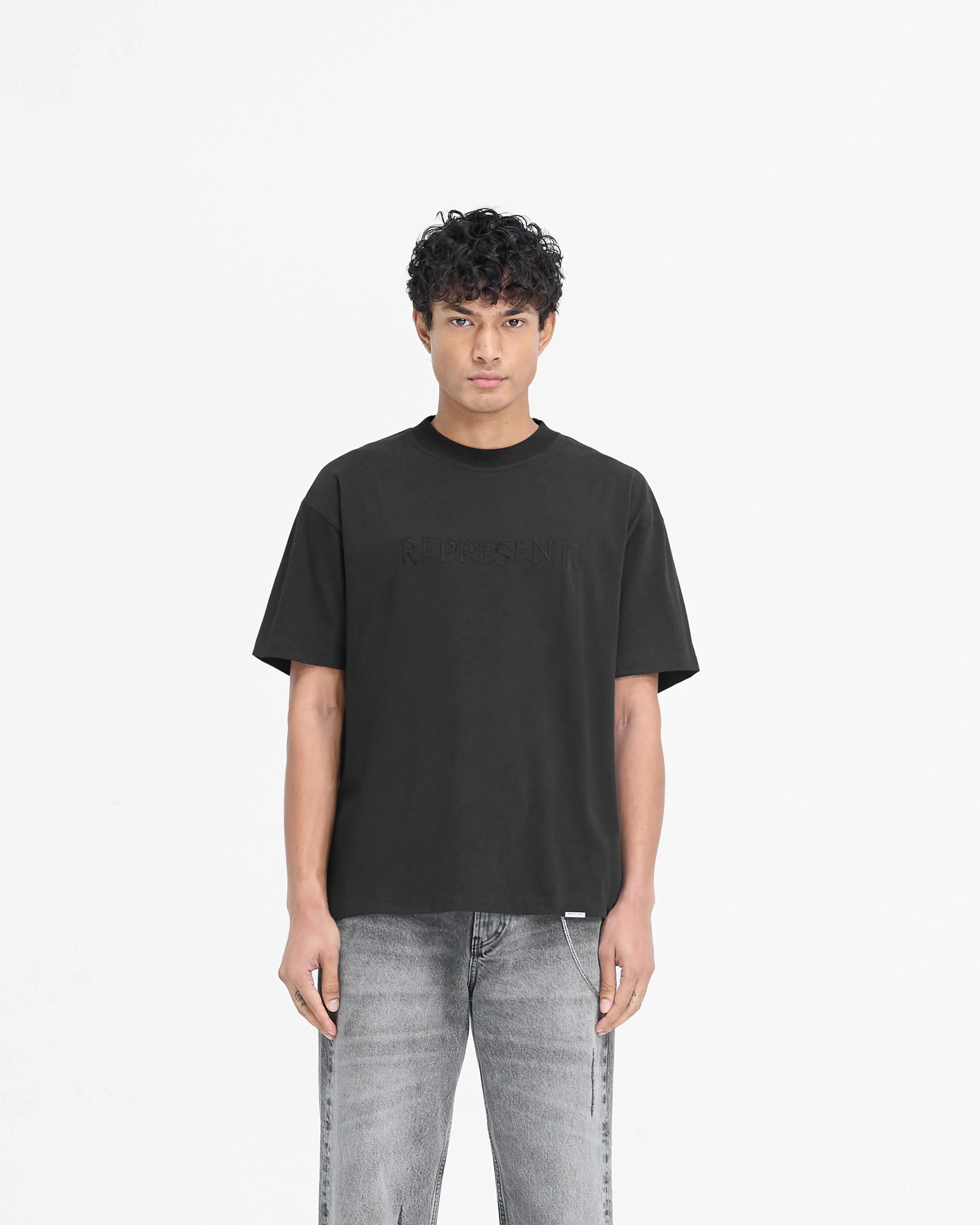 Serif Logo T-Shirt - Jet Black - Image 3