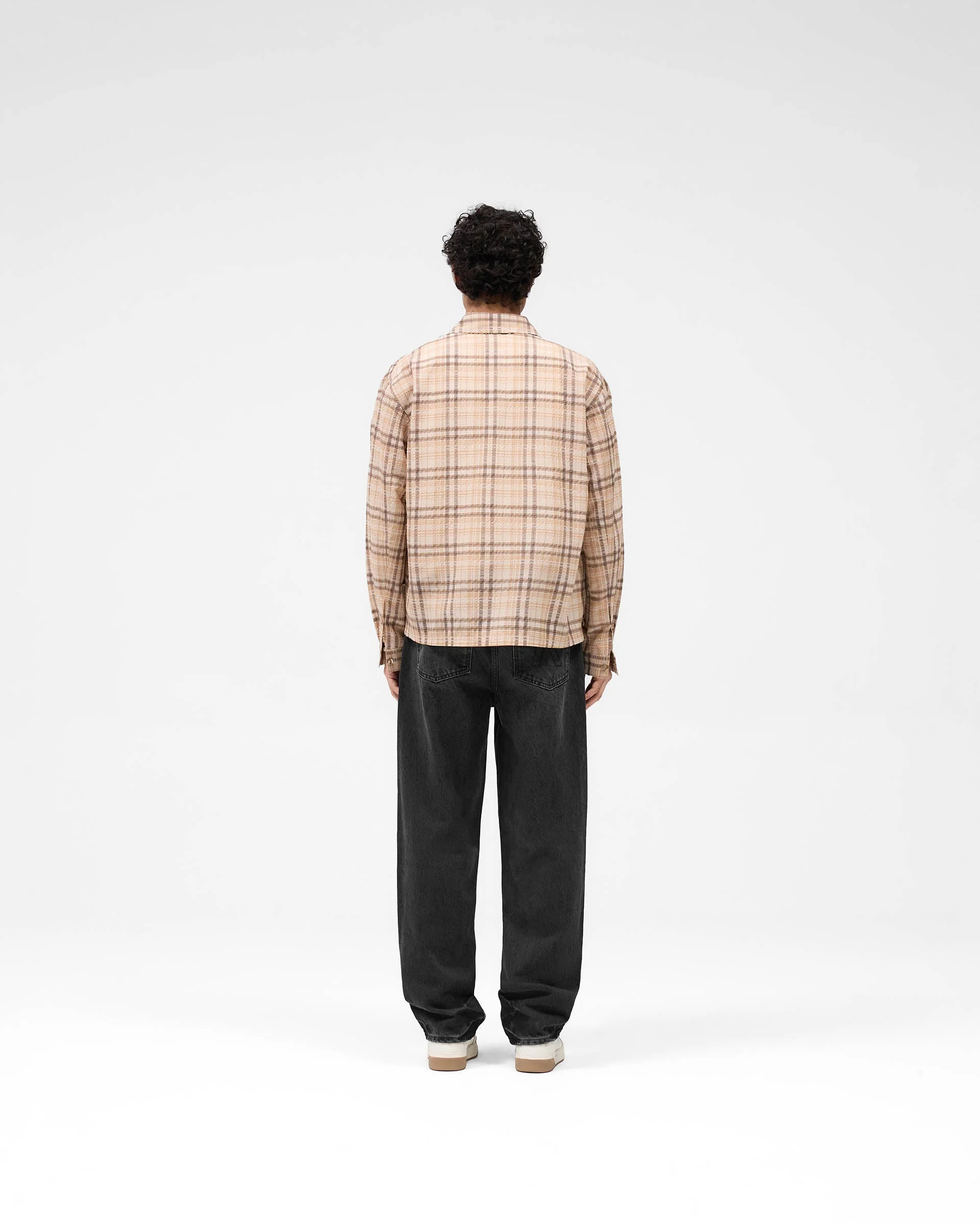 Sheer Flannel Shirt - Brown Check - Image 7