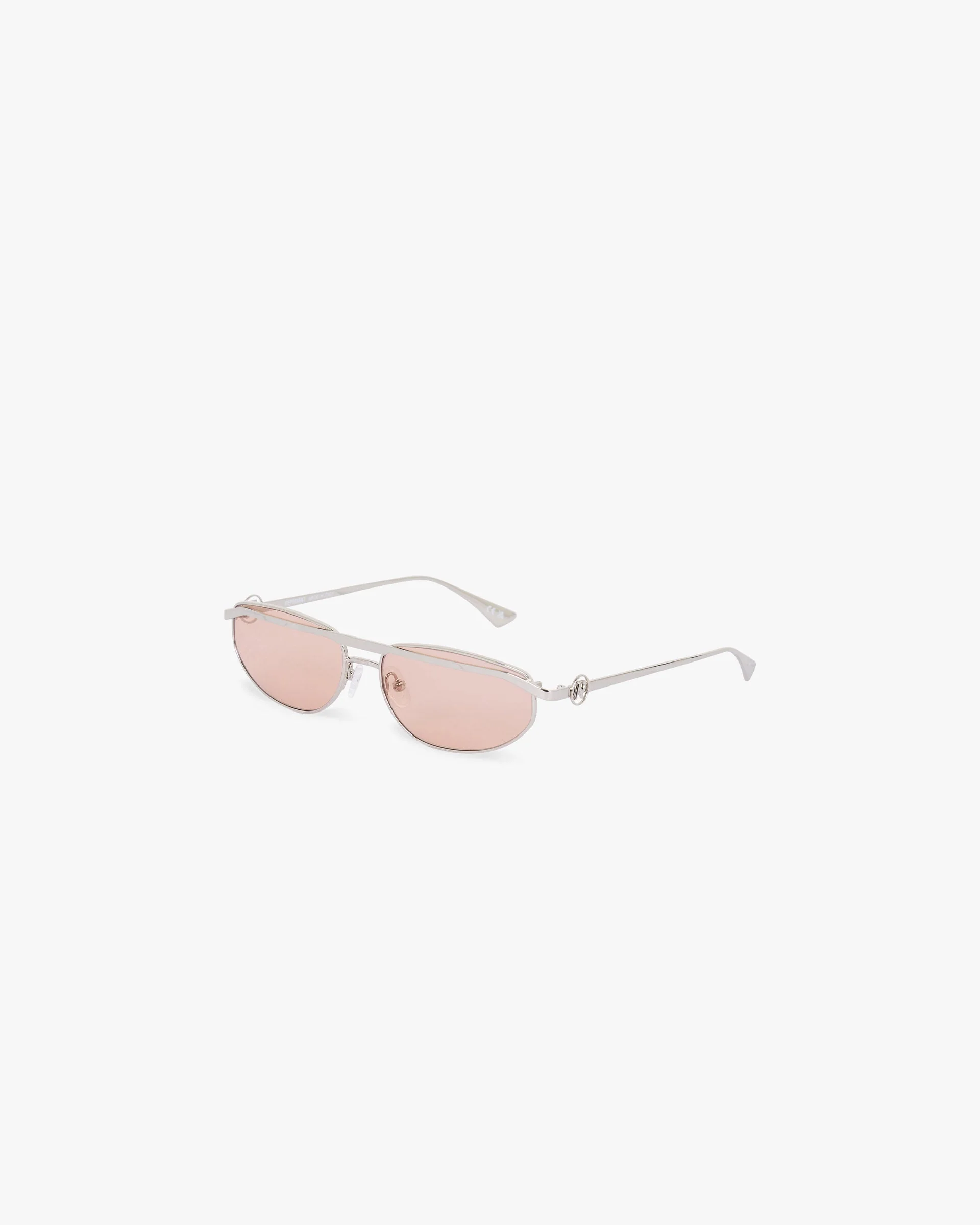 Slim Aviator Sunglasses - Silver Brown - Image 2