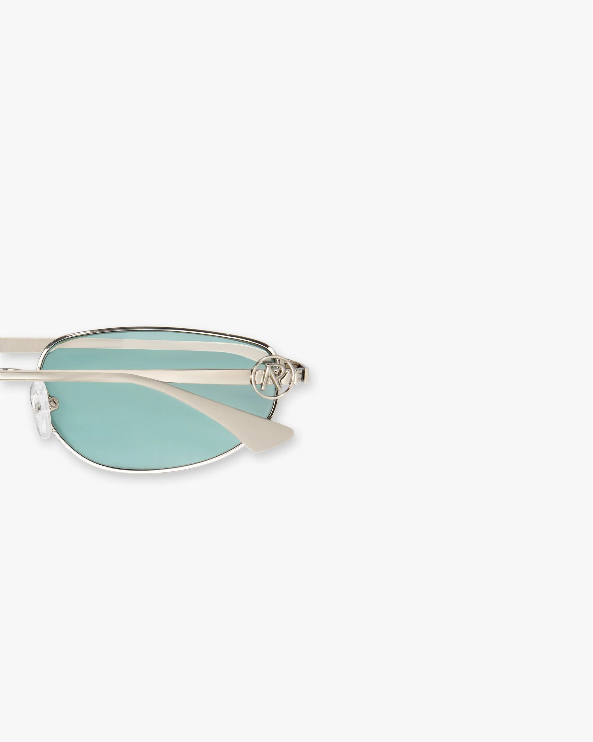 Slim Aviator Sunglasses - Silver Matcha - Image 3