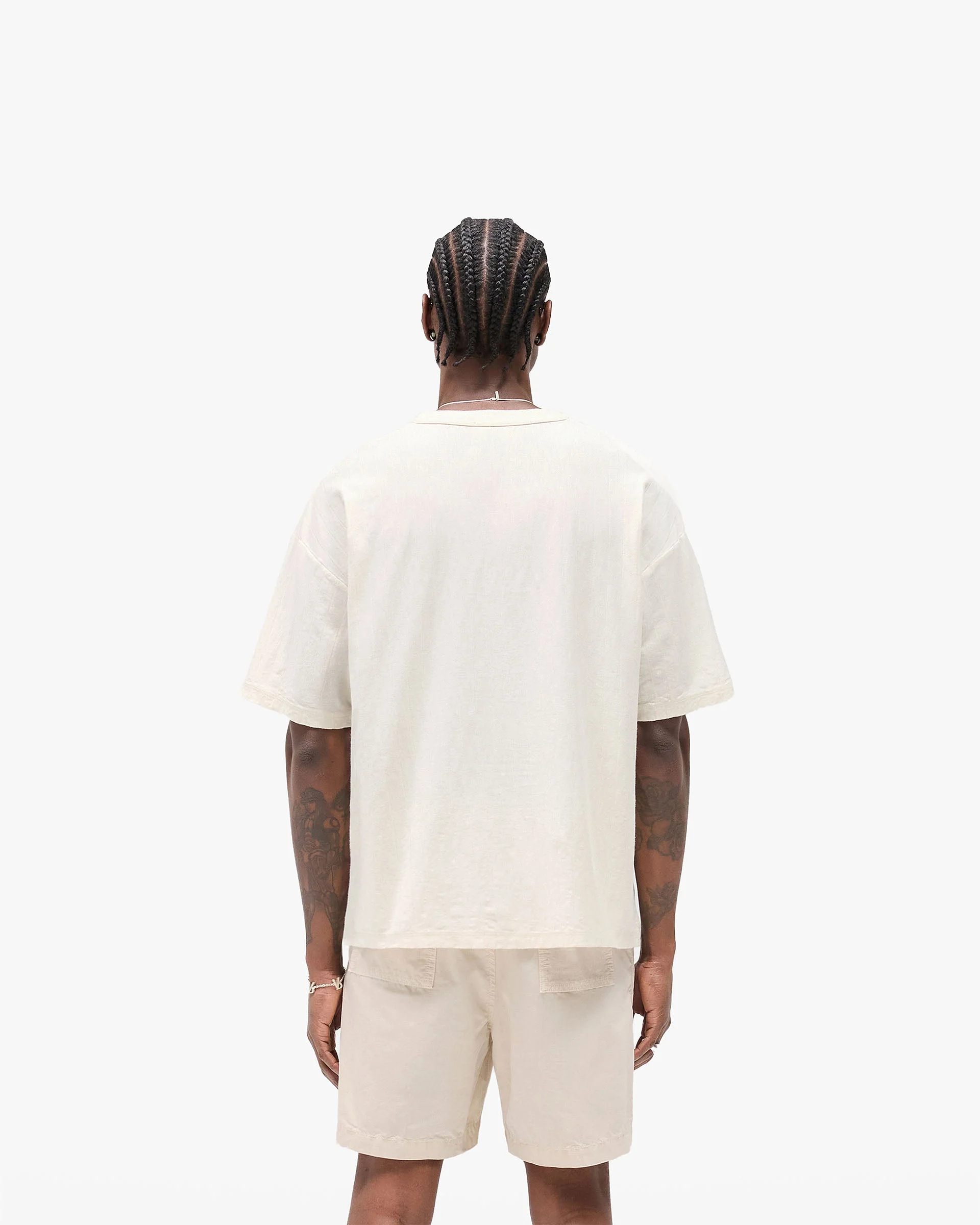 Slub Script T-Shirt - Aged White - Image 4