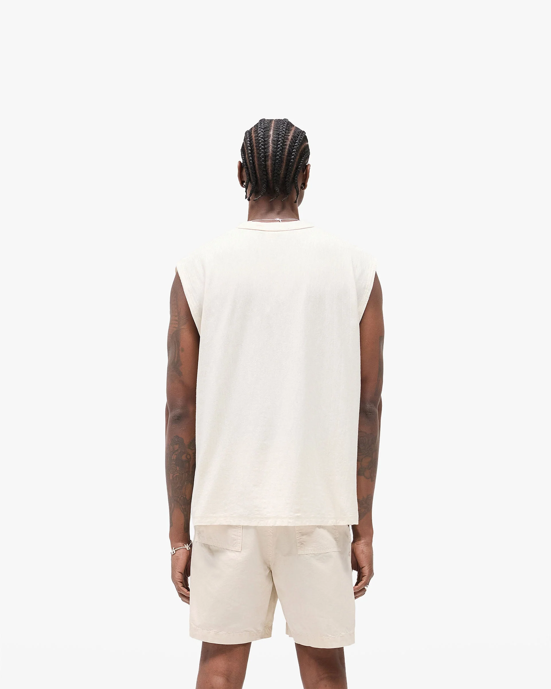 Slub Script Tank - Aged White - Image 4