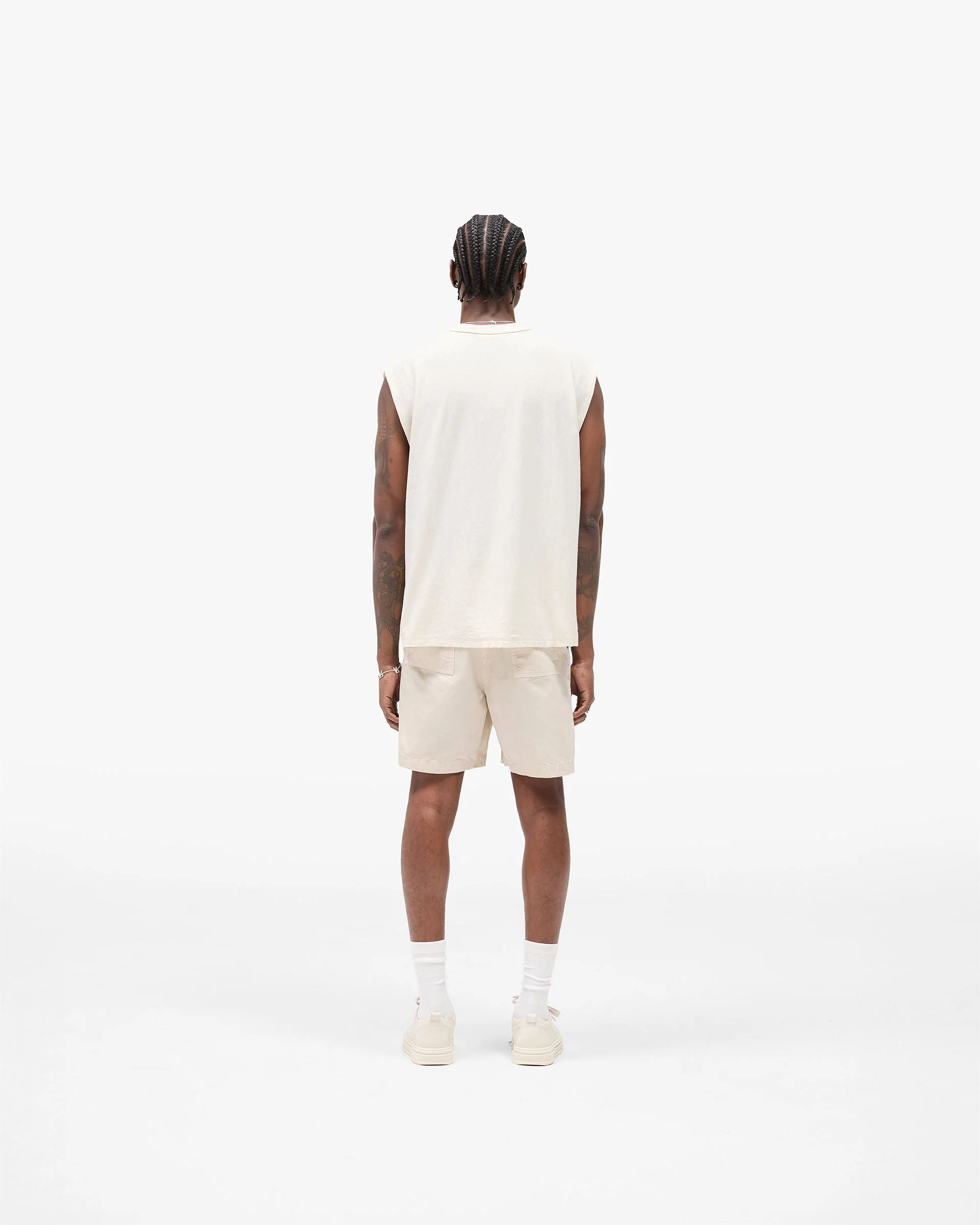 Slub Script Tank - Aged White - Image 7